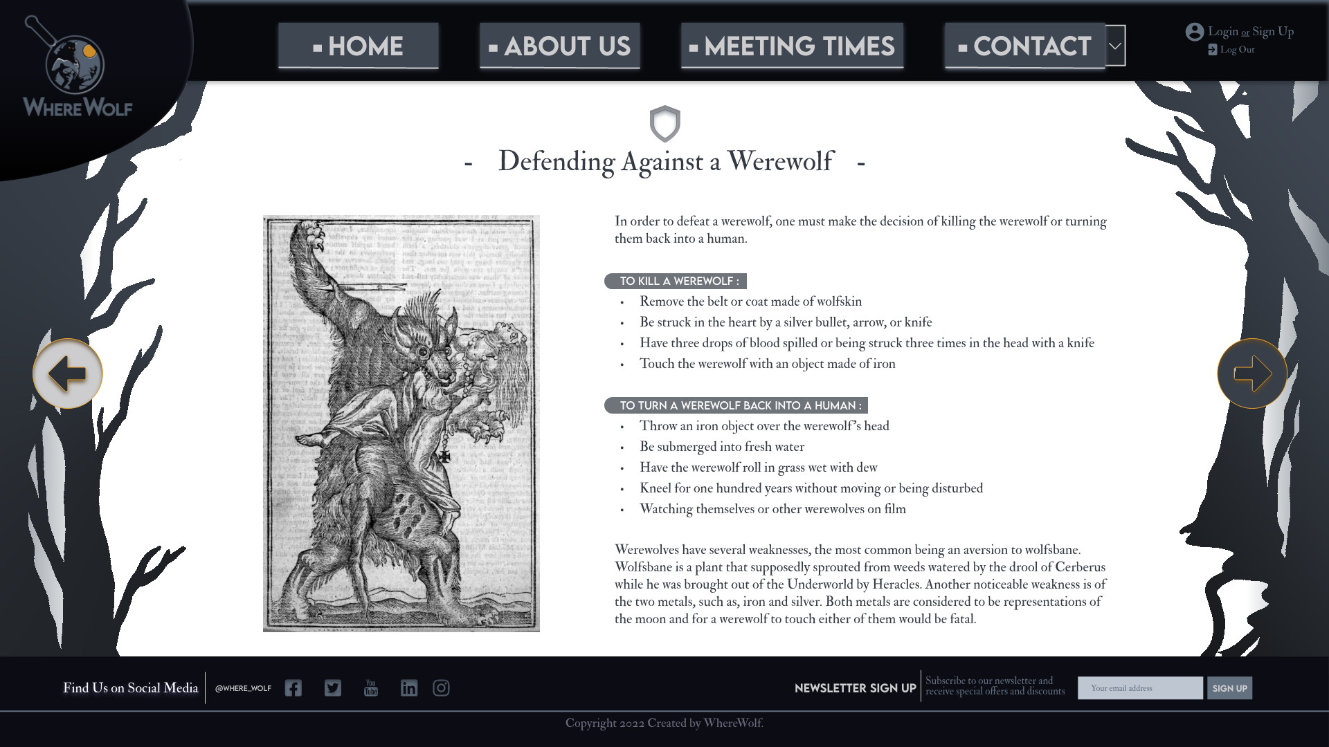 Defending Against - Research Information on Werewolves