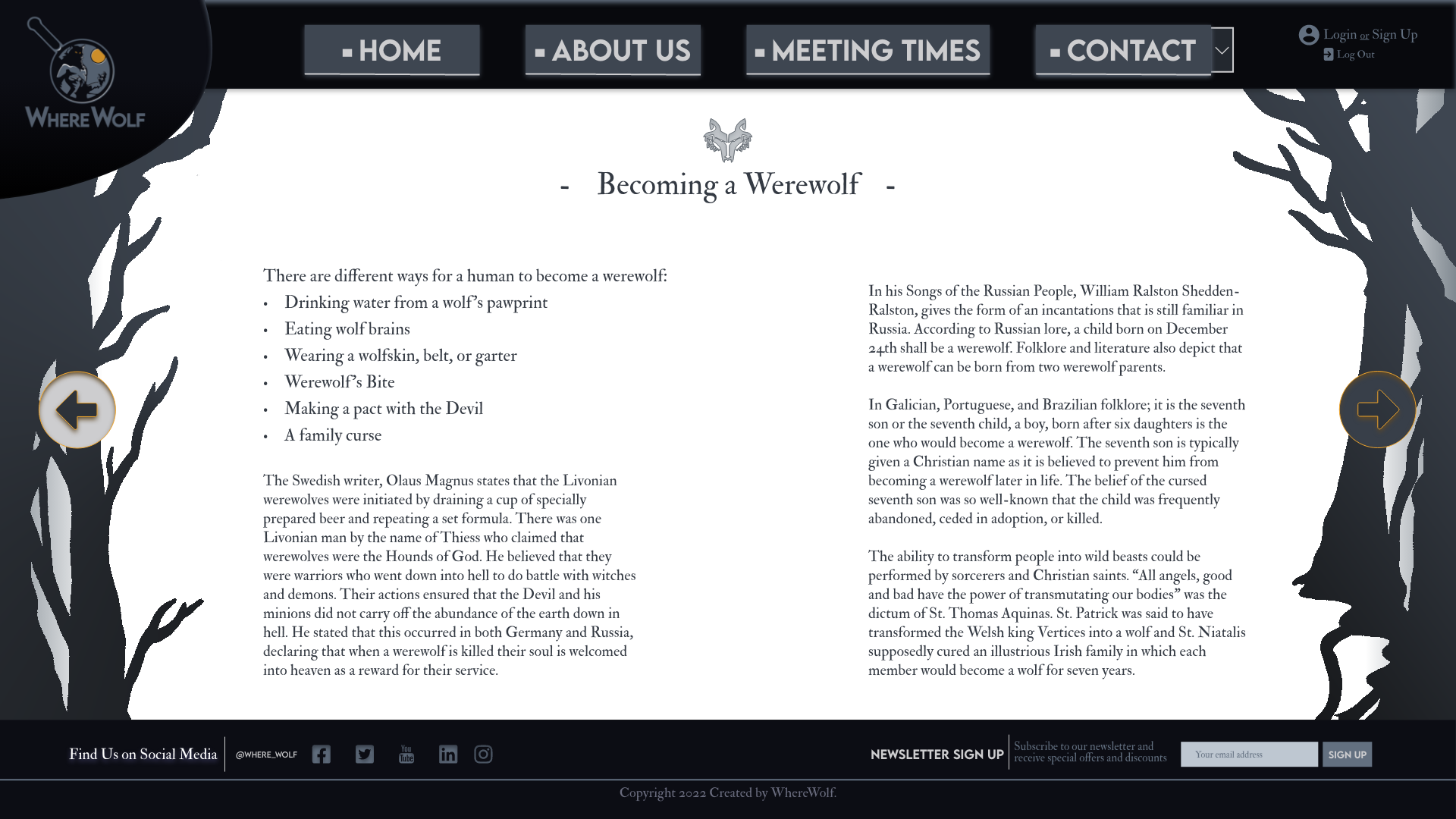 Becoming a Werewolf - Research Information on Werewolves