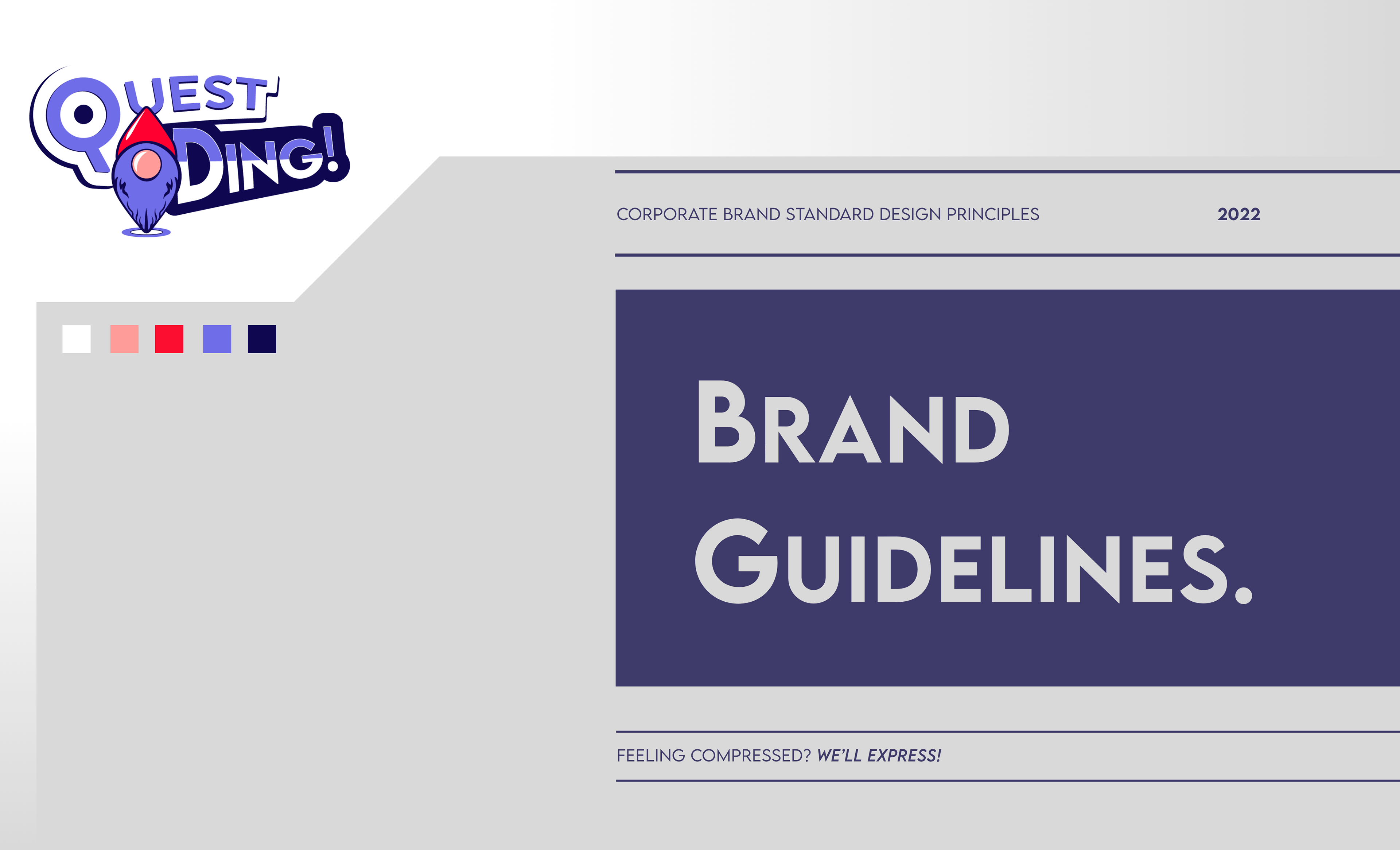 Front Cover. QuestDing! Brand Guidelines.