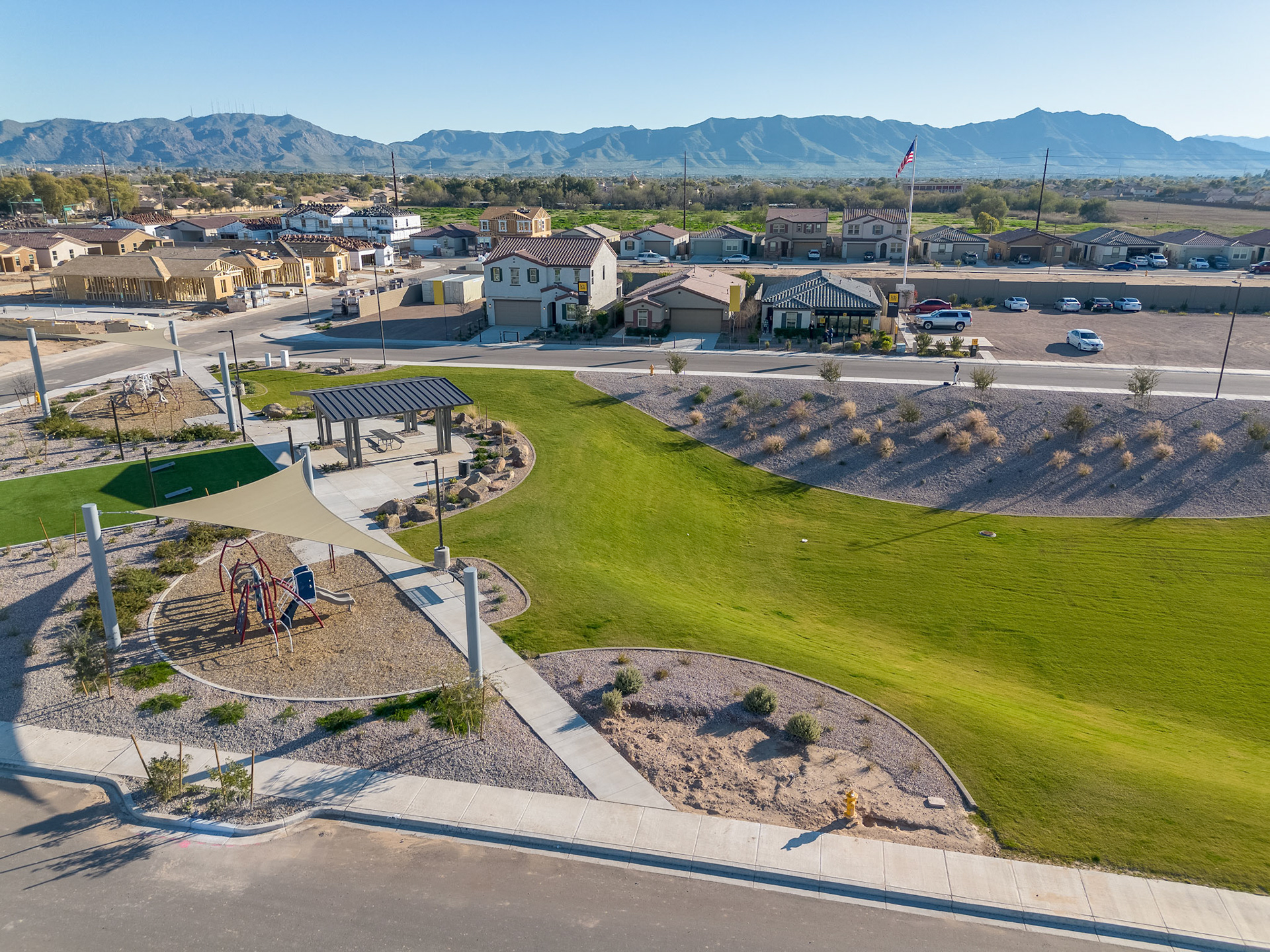 Drone Photo of Homes by Park