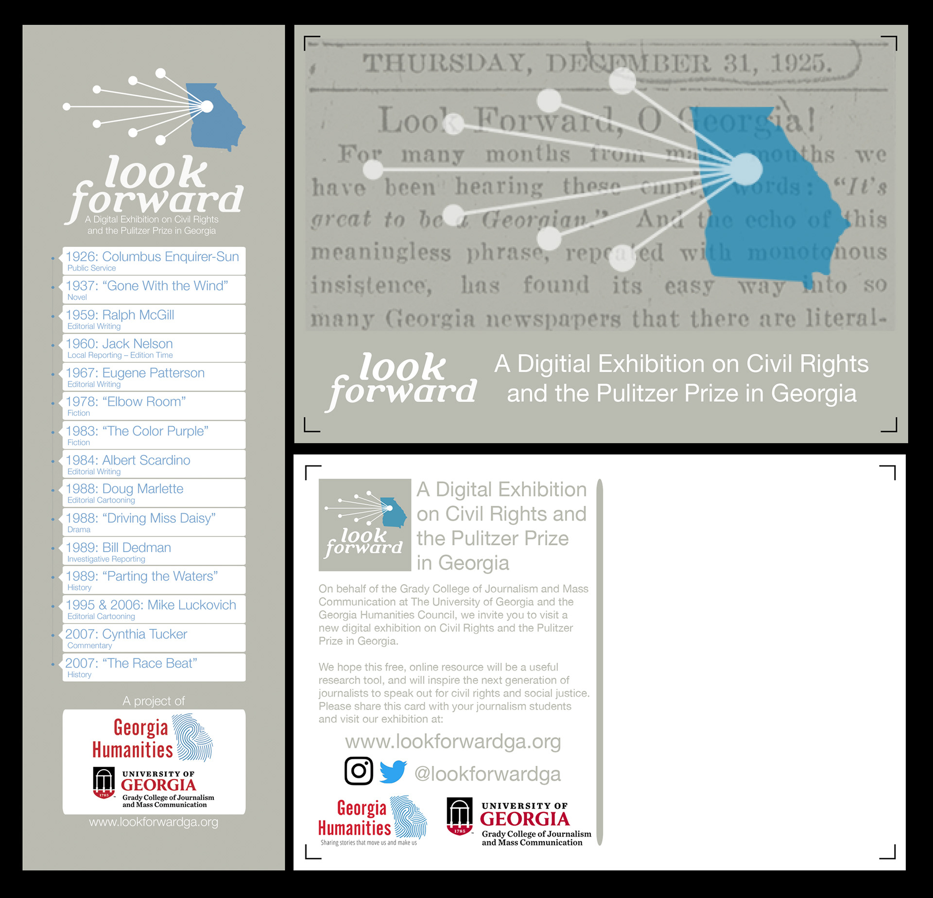 Bookmark and Postcard for tangible assets at publicity events