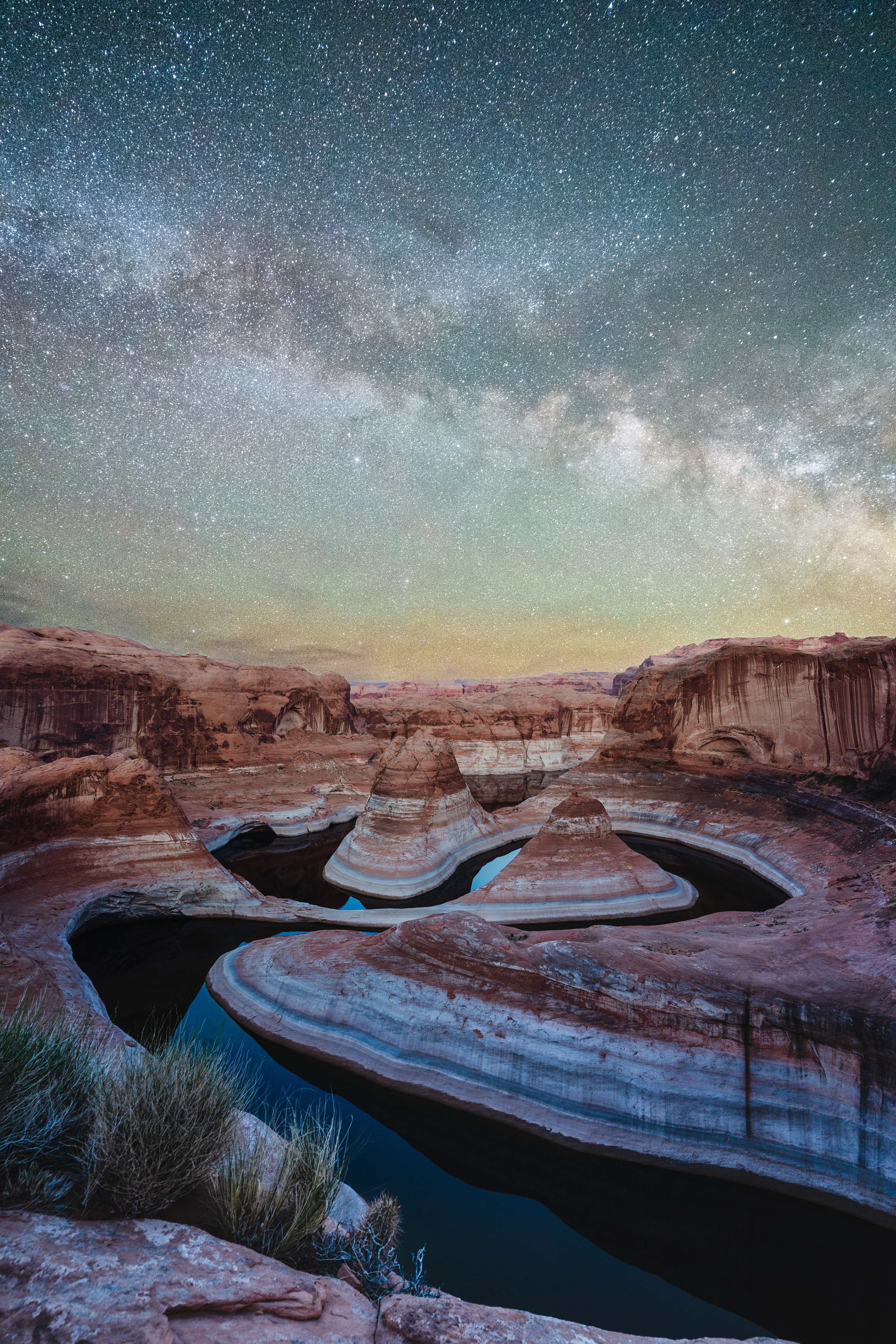 Night sky over Lake Powell, UT