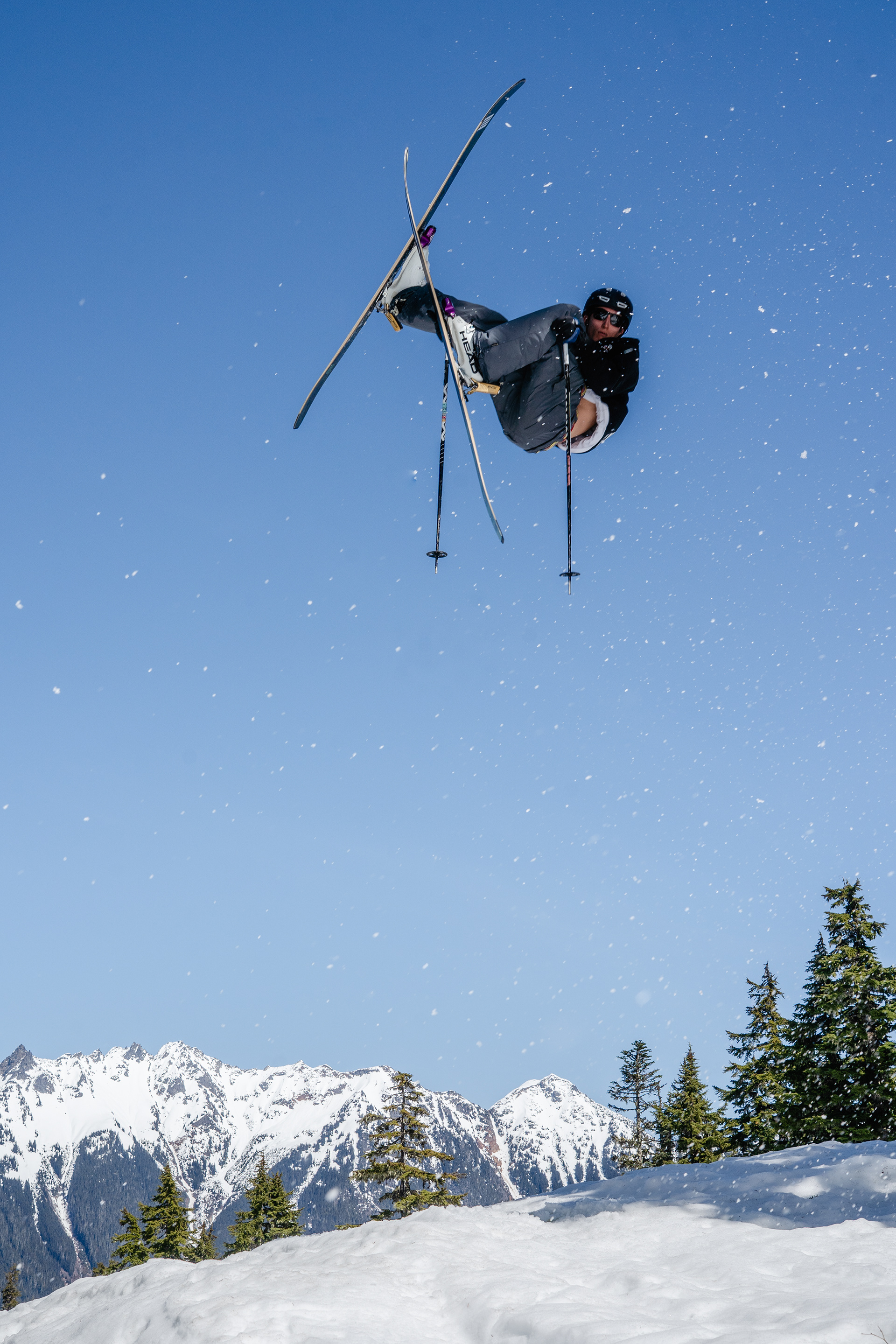 Local Skier getting air, Mt, Baker Ski Area
