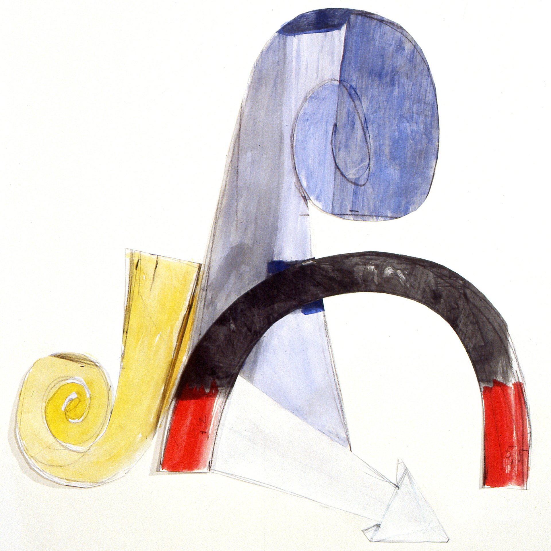 STUDY FOR TOTEM 3 1991 - acrylic on paper