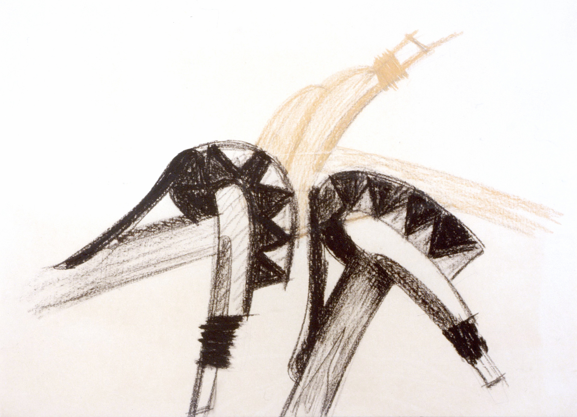 STUDY FOR TOTEM 2 1991 - crayon on paper