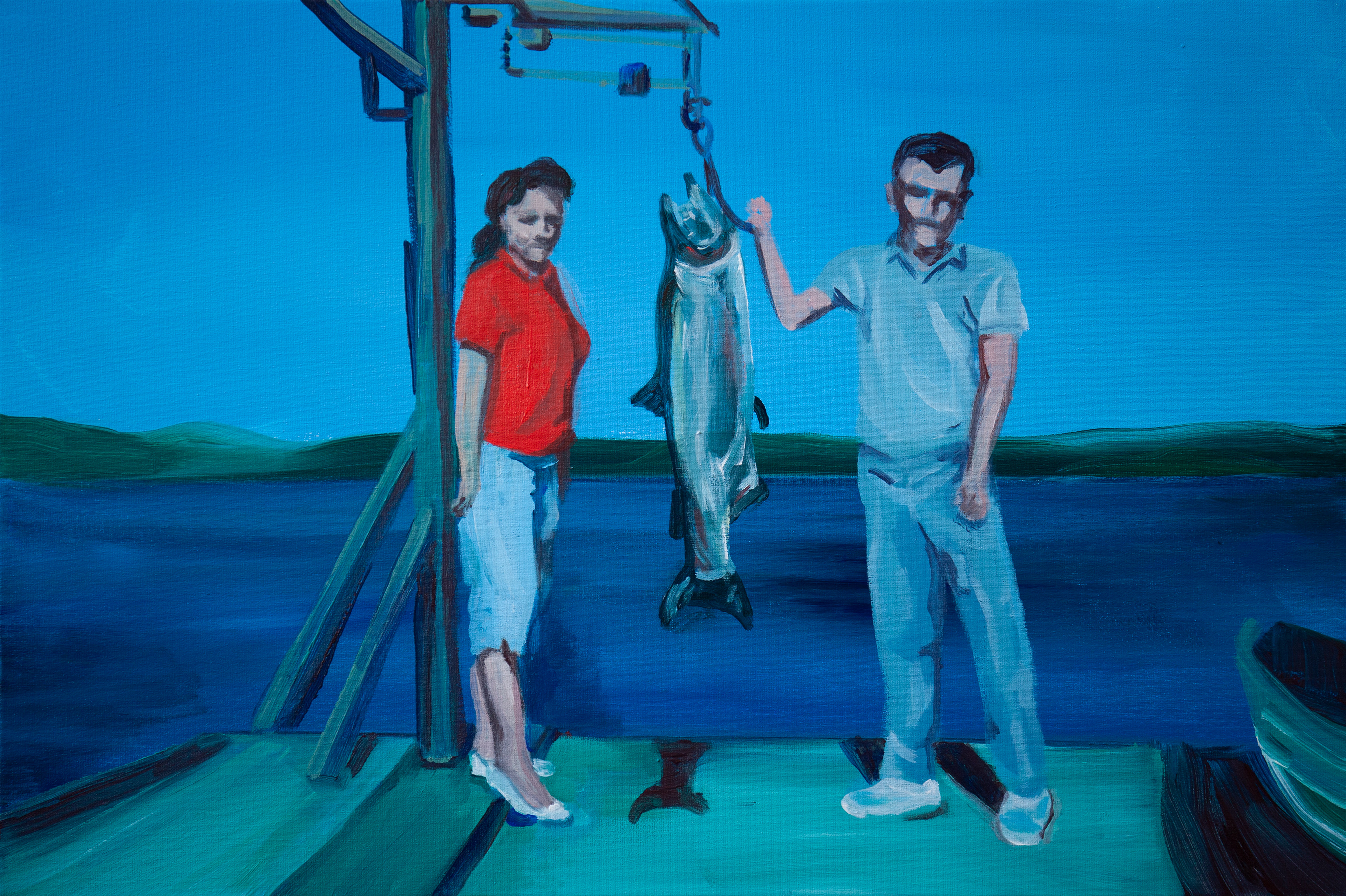 Catch of the day, acrylic on canvas, 40 x 60 cm