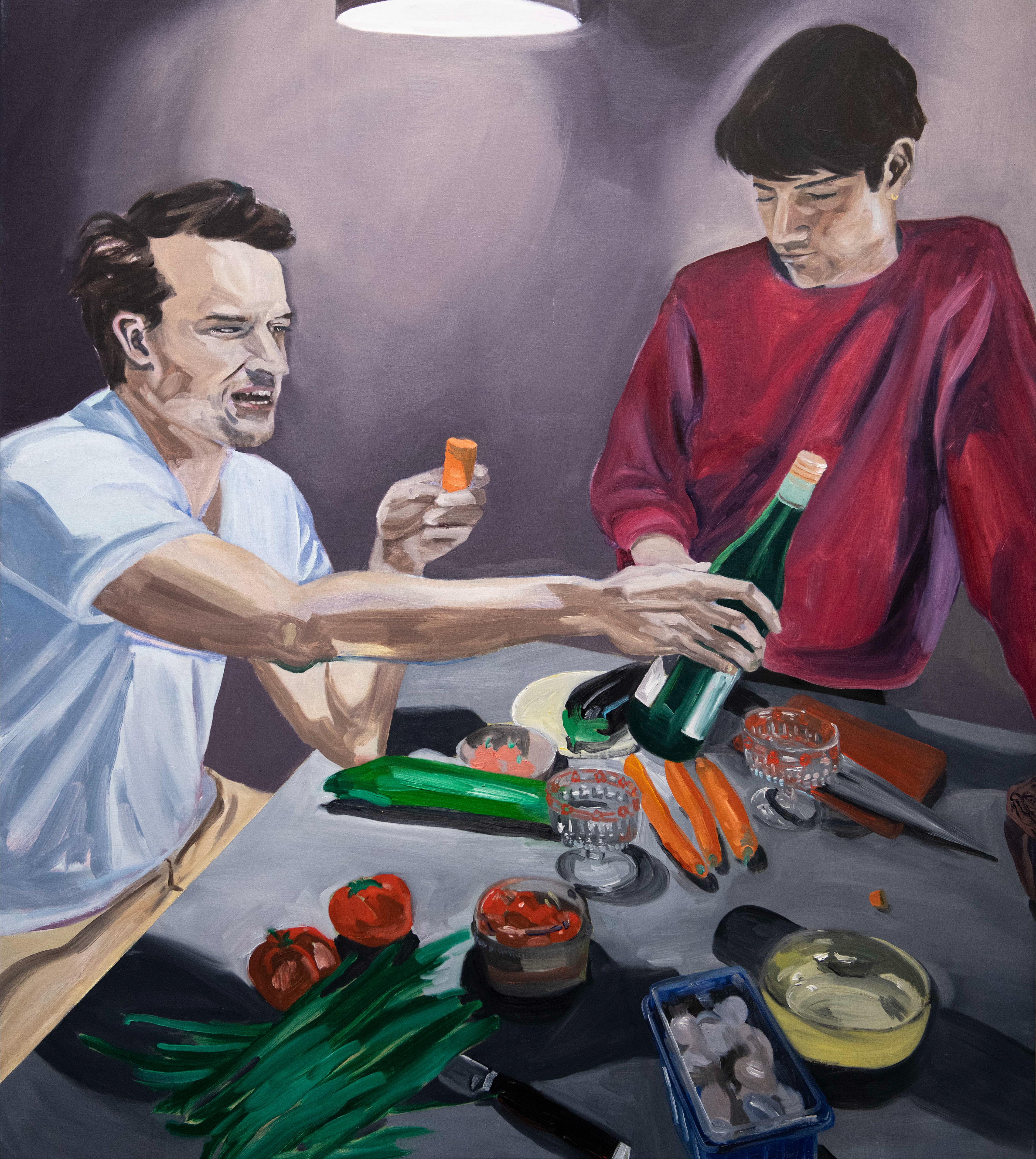 Cooking, oil on canvas, 105 x 118 cm