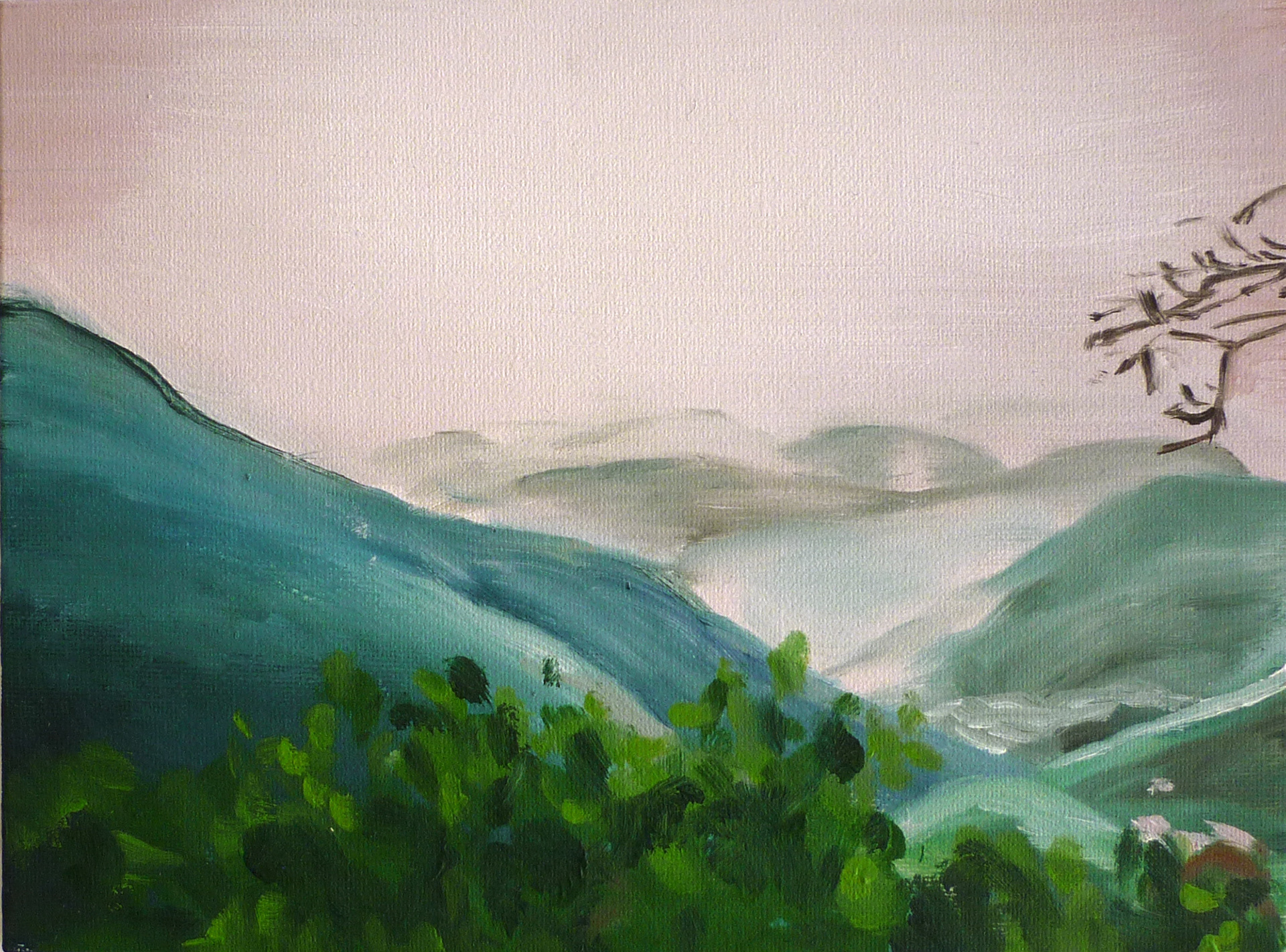Berglandschap, oil on canvas, 47 x 53 cm