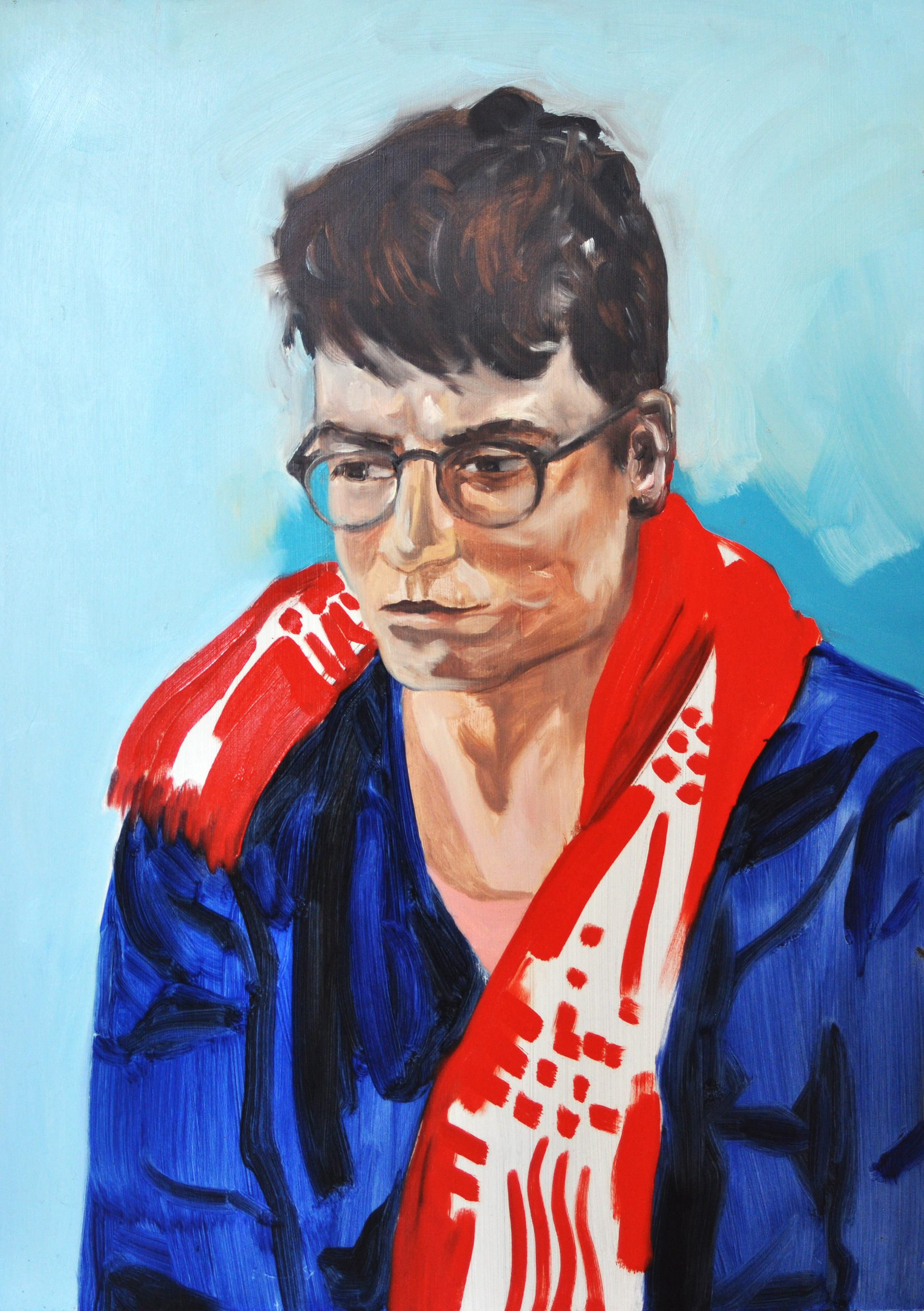 Gertje, oil on wood, 64 x 45 cmGij Worst, olieverf en alcoholstift op doek, 18 x 24 cm
