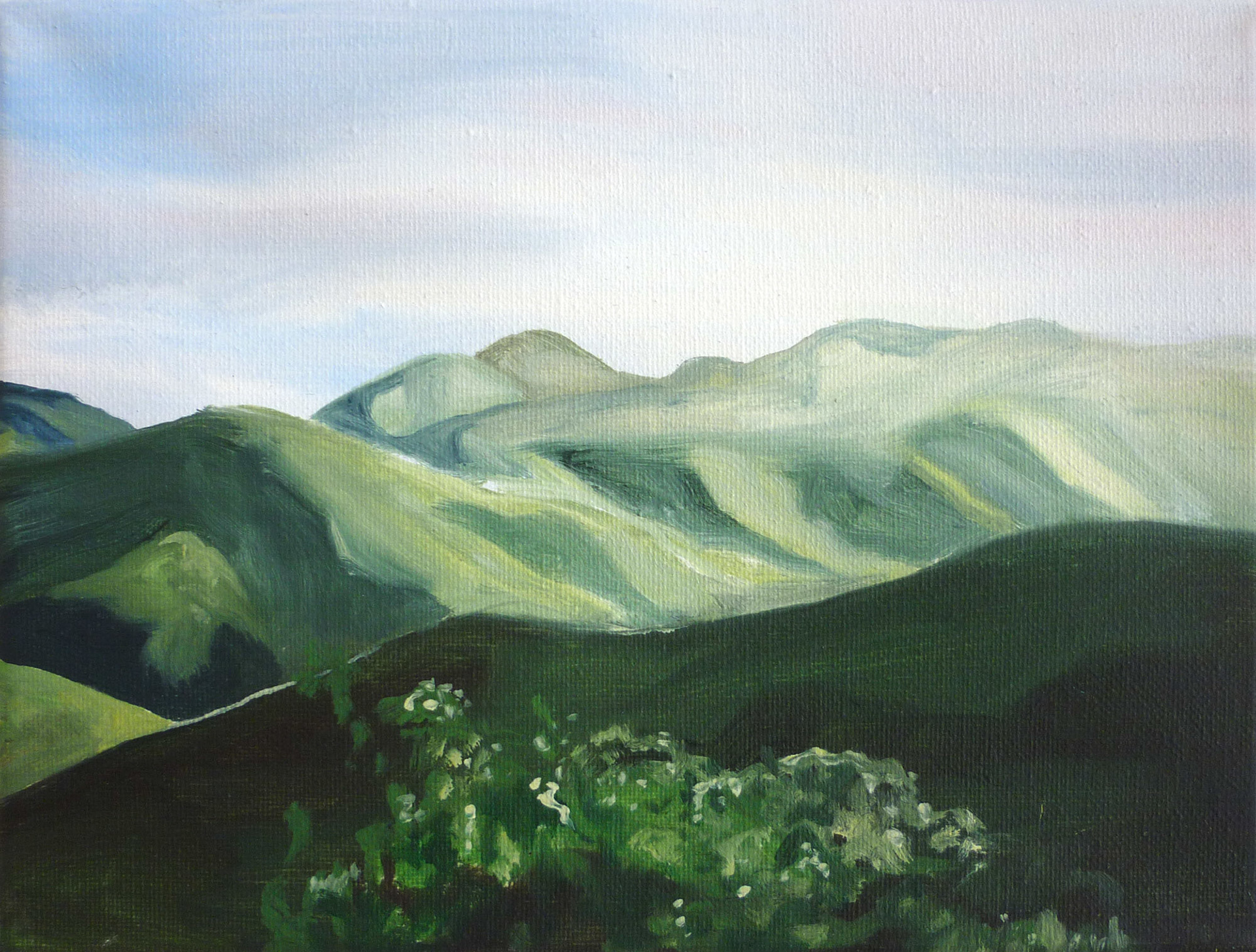 Green Mountains, oil on canvas, 18 x 24 cm