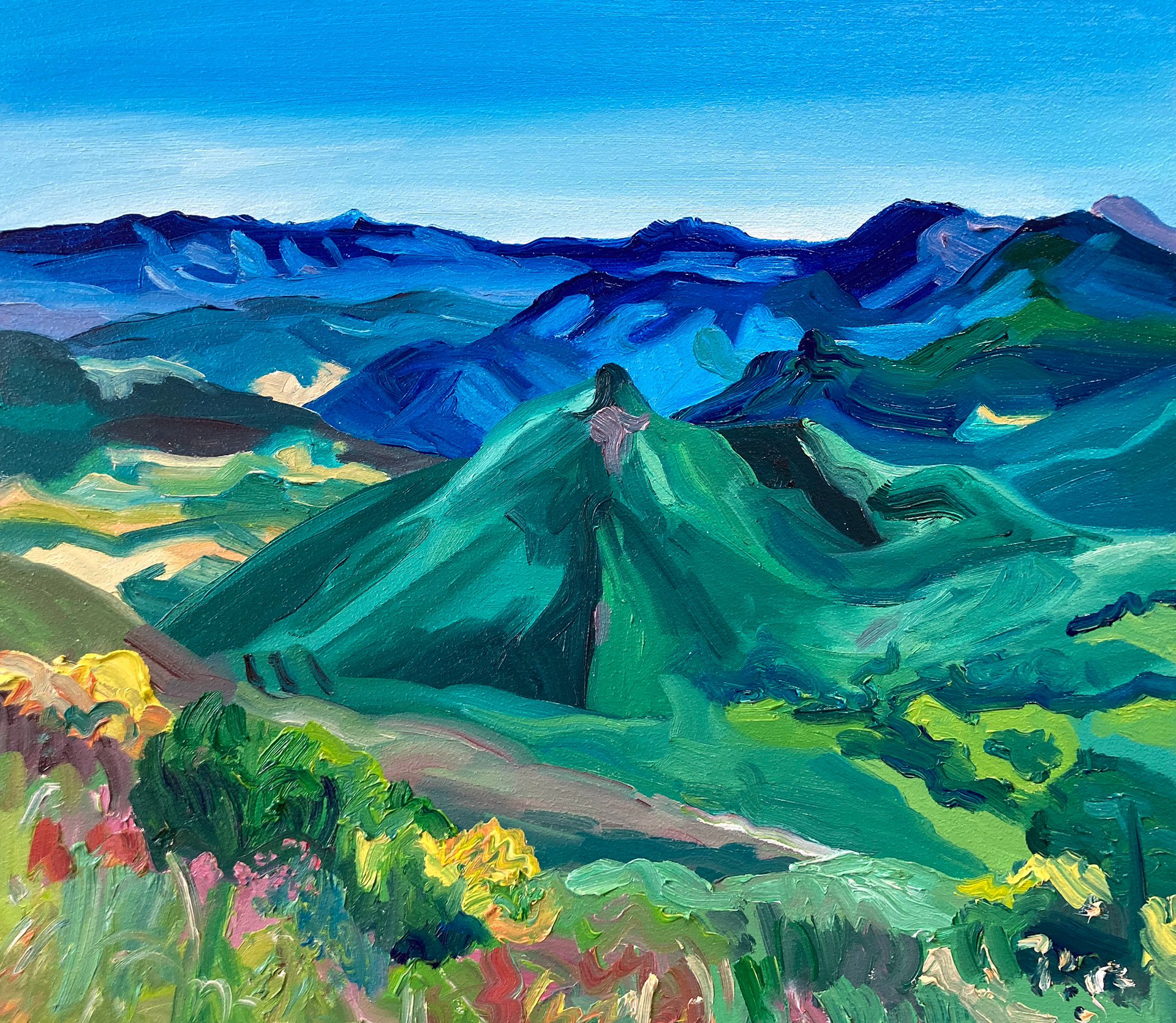 Hilly, oil on canvas, 40 x 35 cm