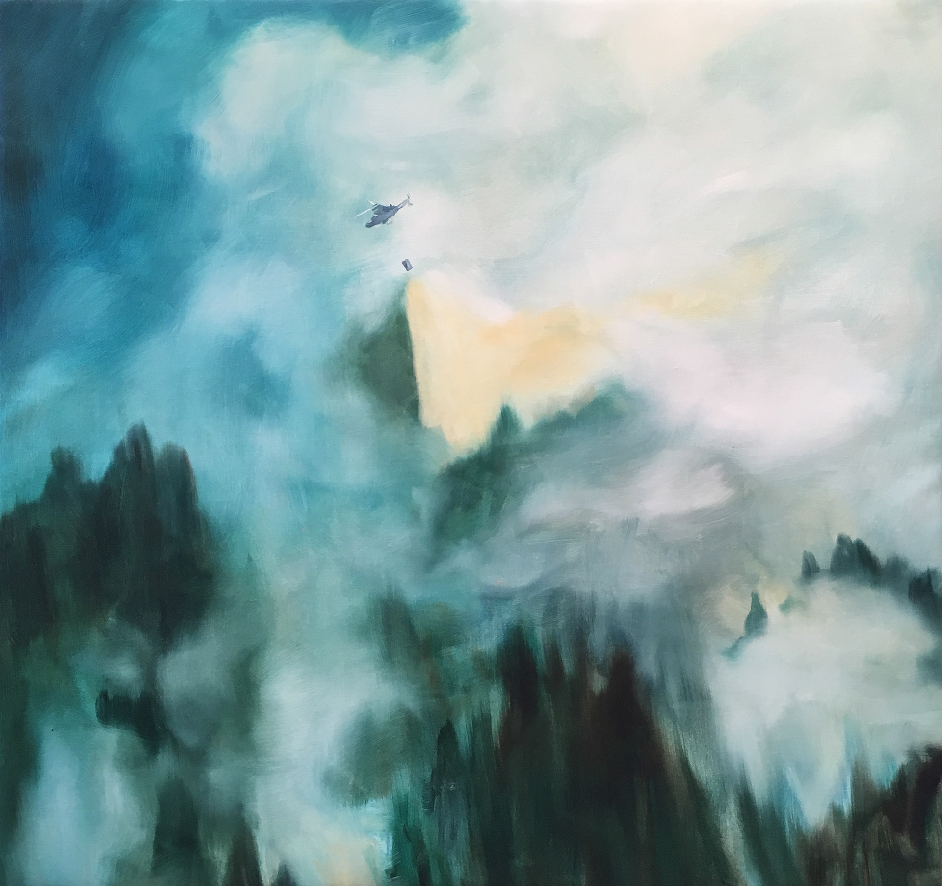 Bosbrand, oil on canvas, 90 x 95 cm