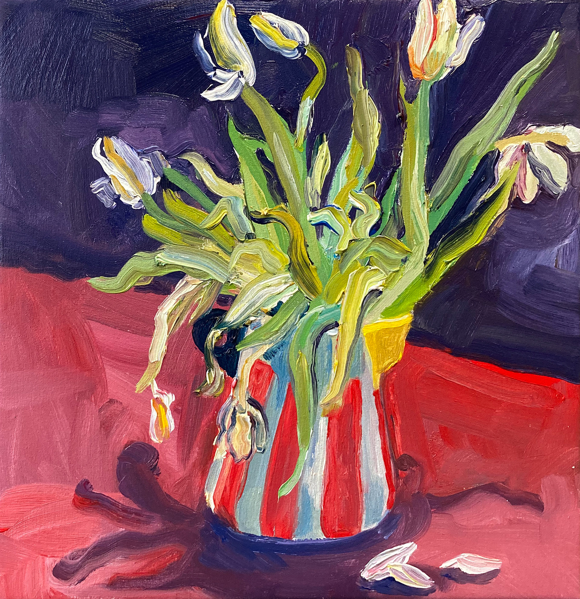 Verwelkt II, oil on canvas, 30 x 30 cm