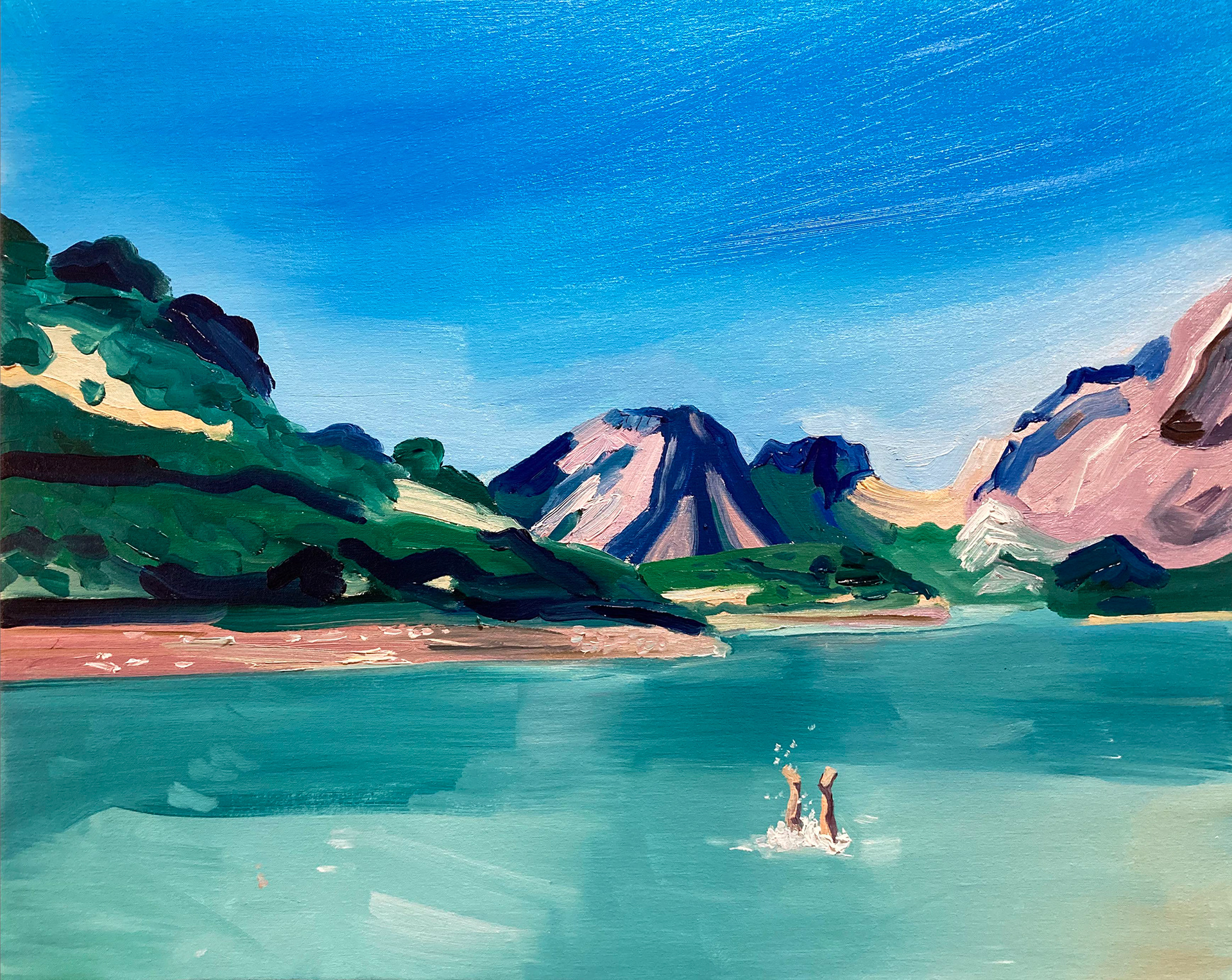 Forever Dolphin Love, oil on canvas, 50 x 40 cm, 2020