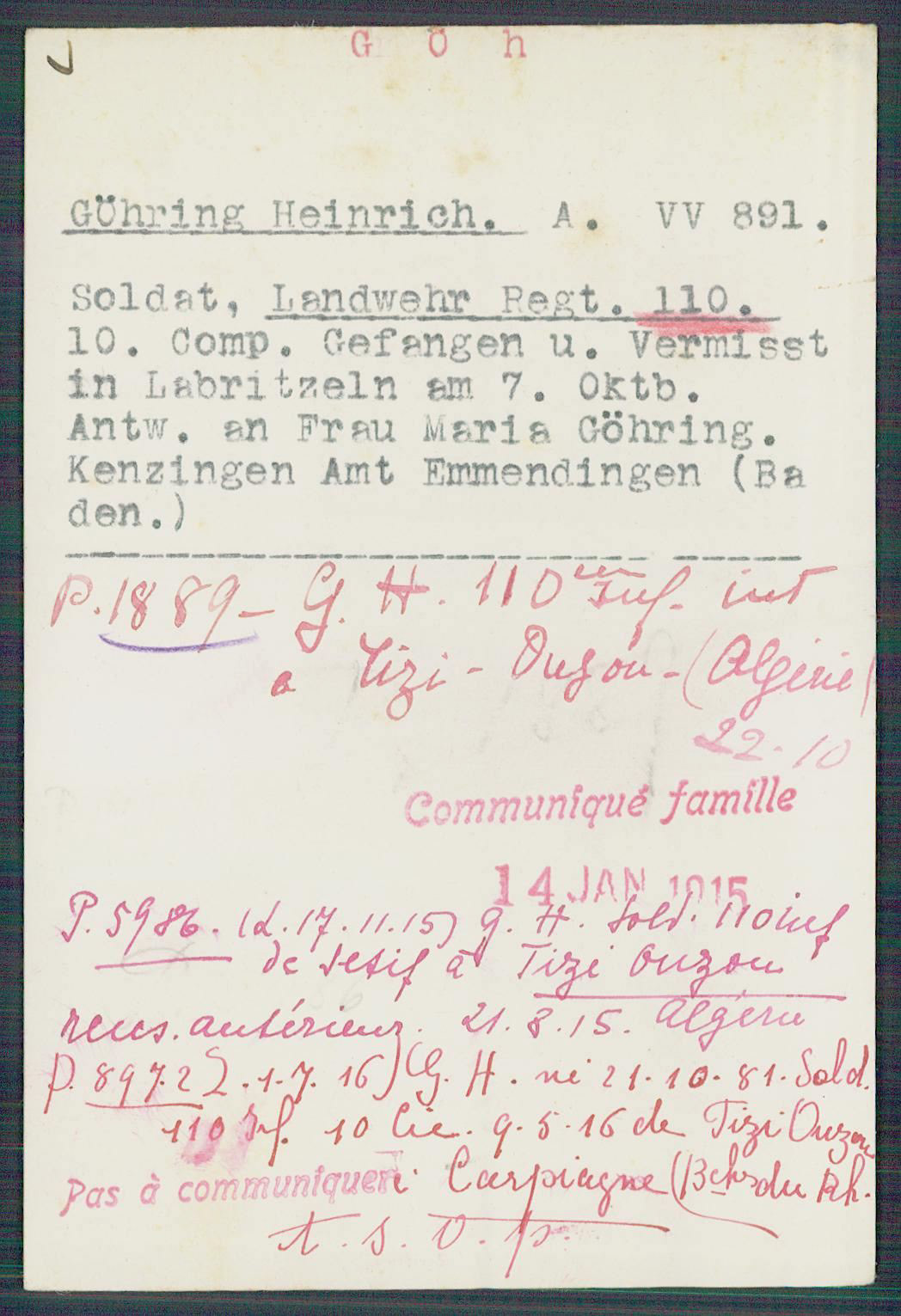 I think this references his capture