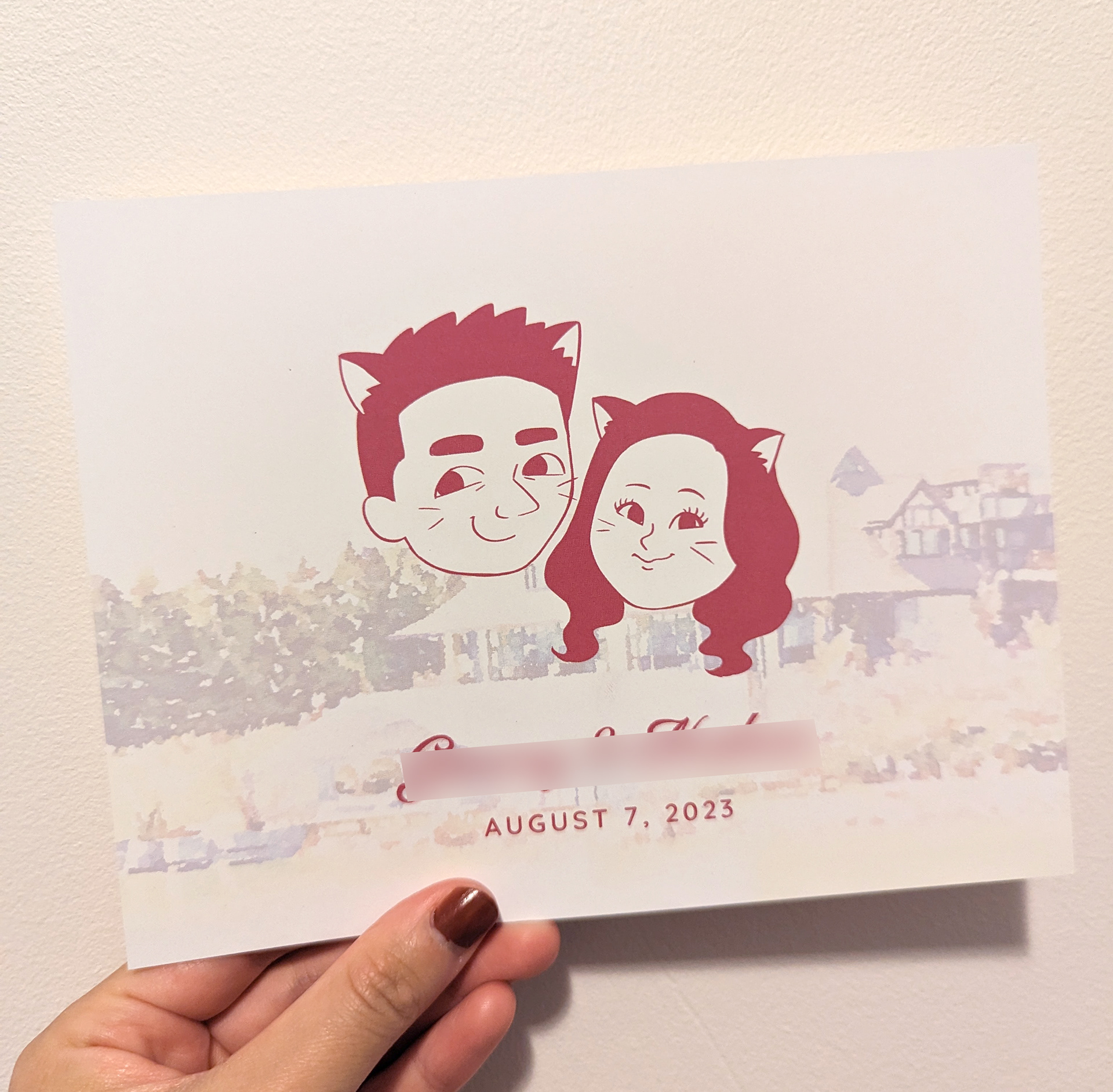 Portrait done in Photoshop/Canva for a wedding