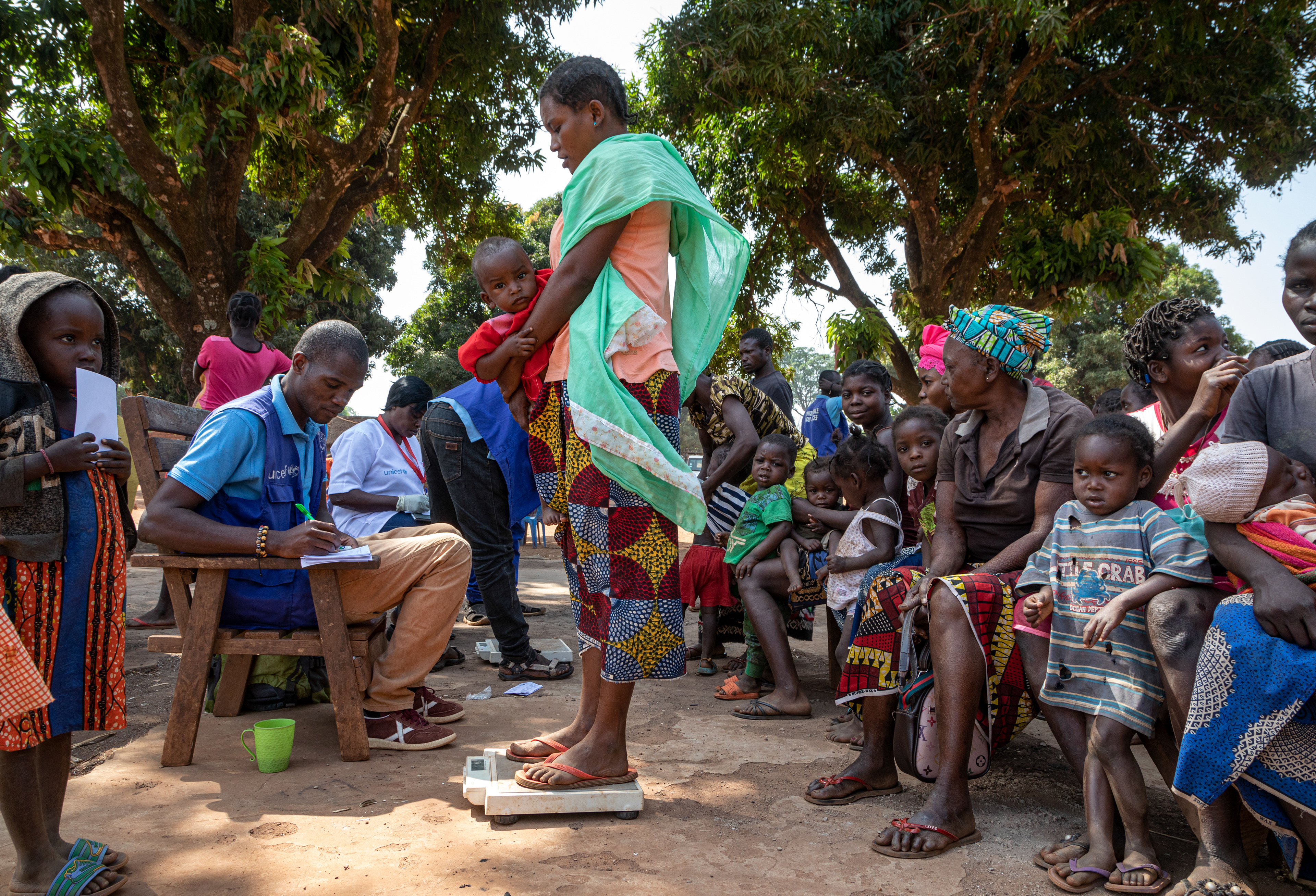 Mobile outreach health clinic in the village of Ndow Kota