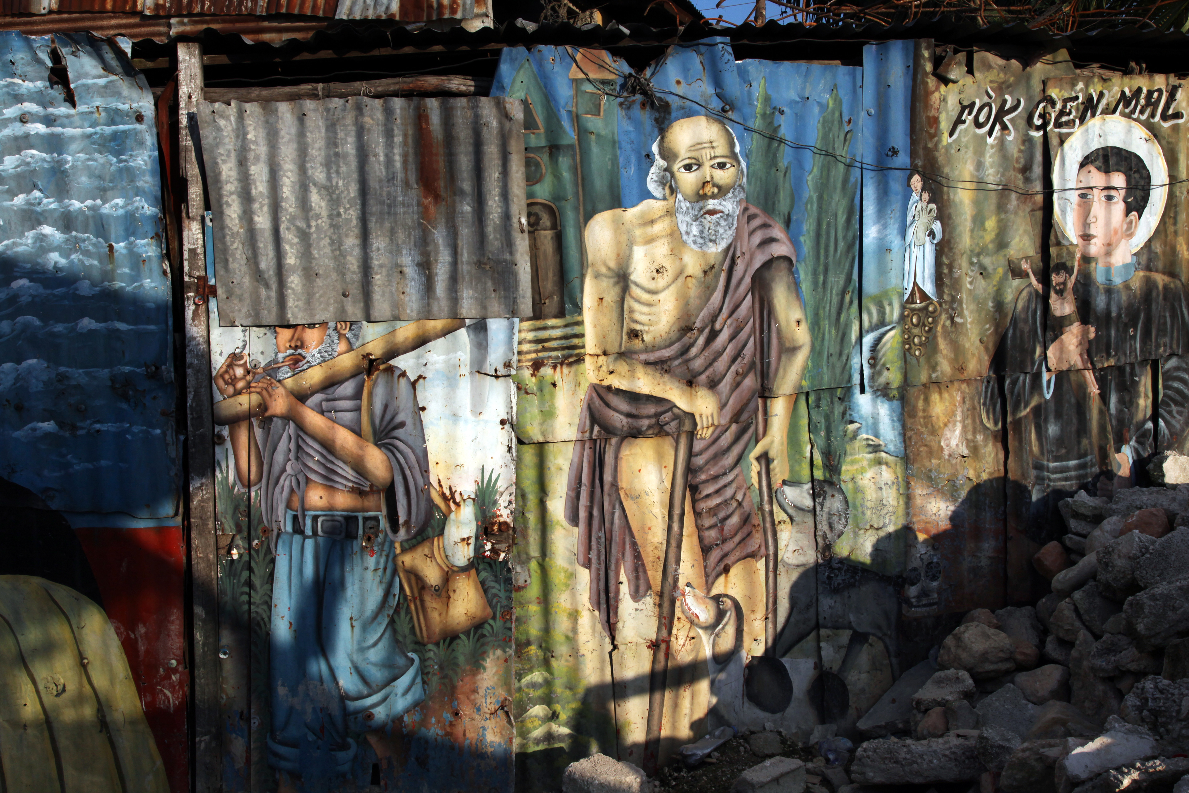 A Lazarus mural in Cité l'Éternel