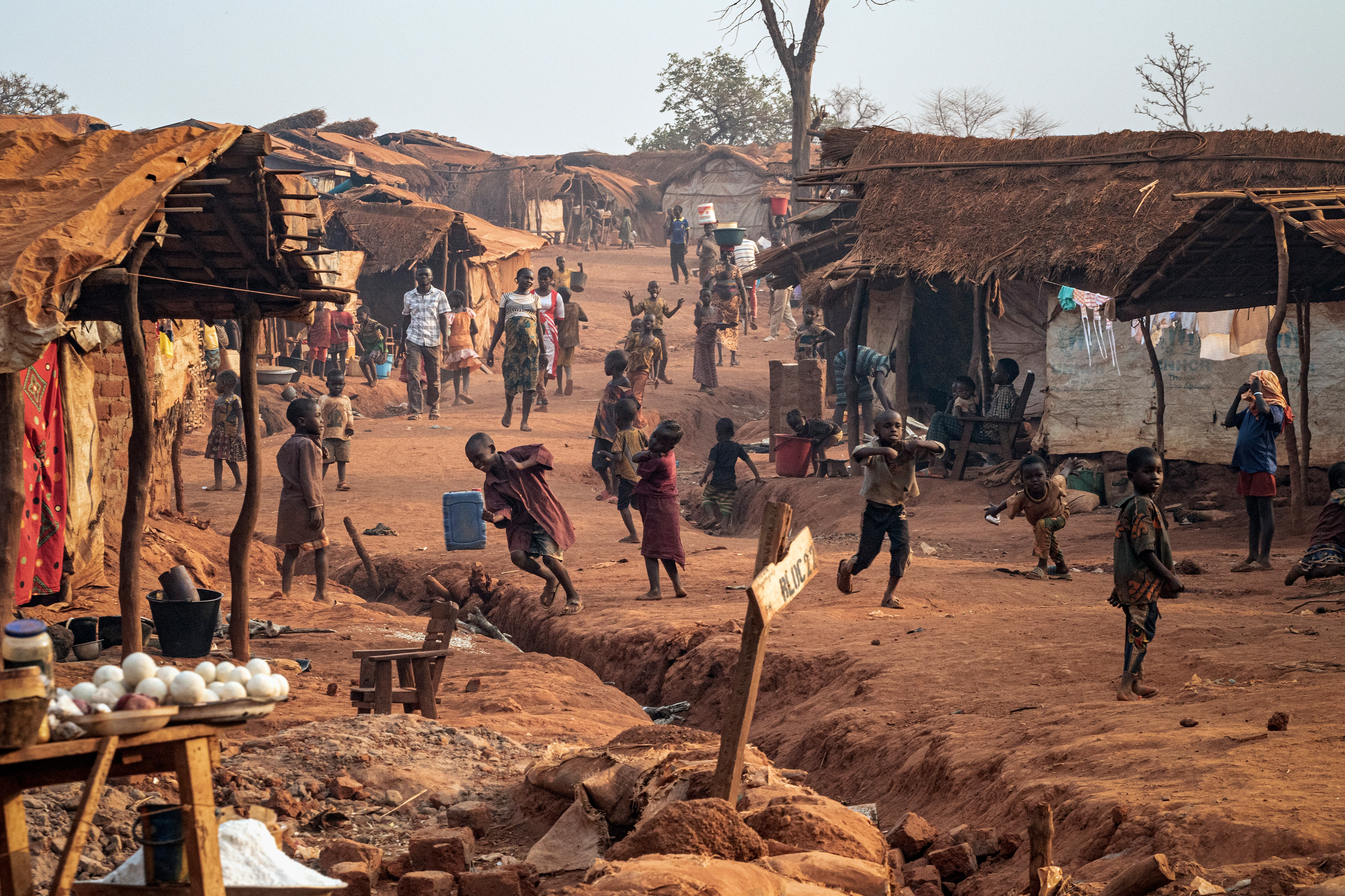 Camp for those displaced by conflict, Bria, Central African Republic.Feb 2023