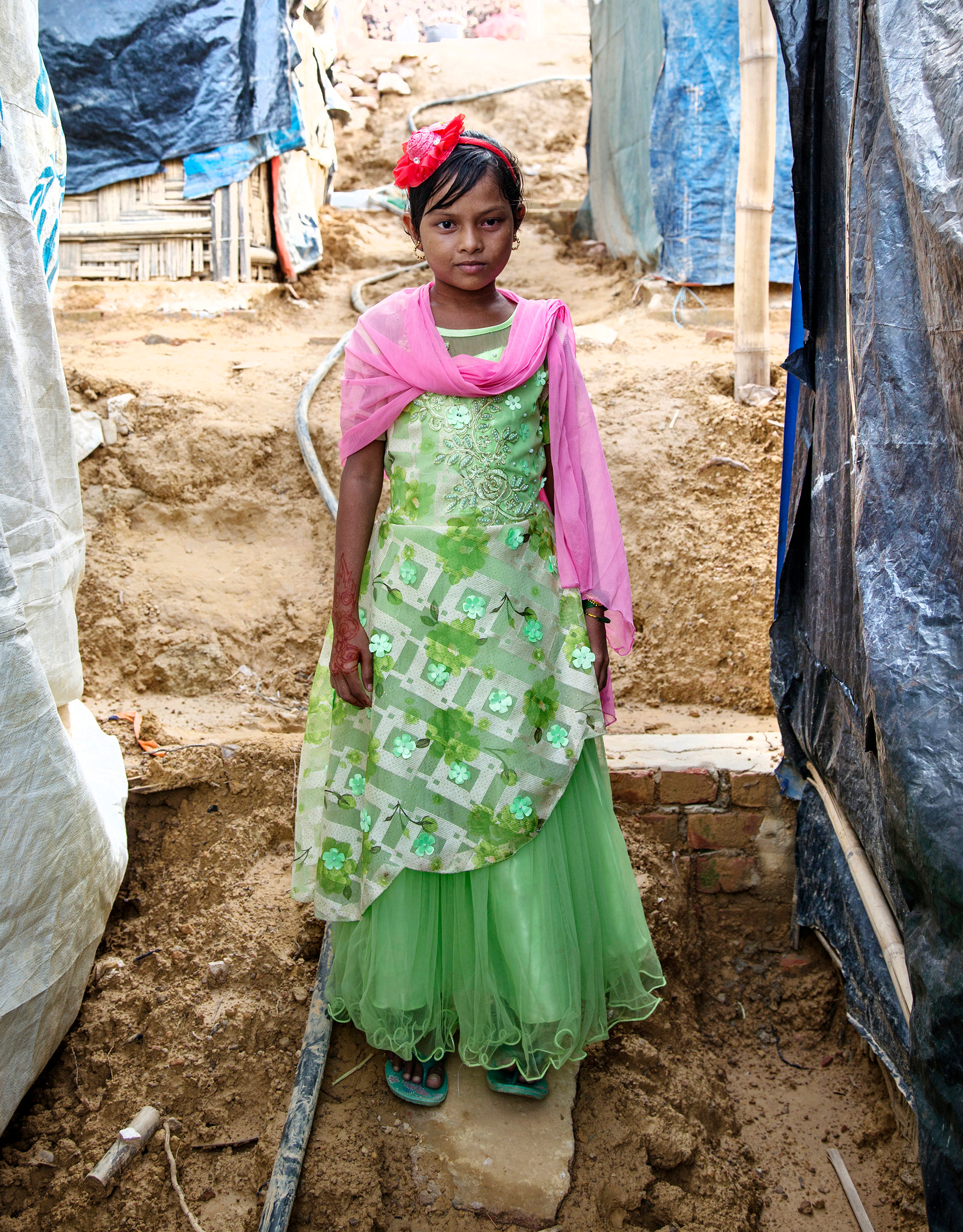 Rohingya girl celebrating Eid