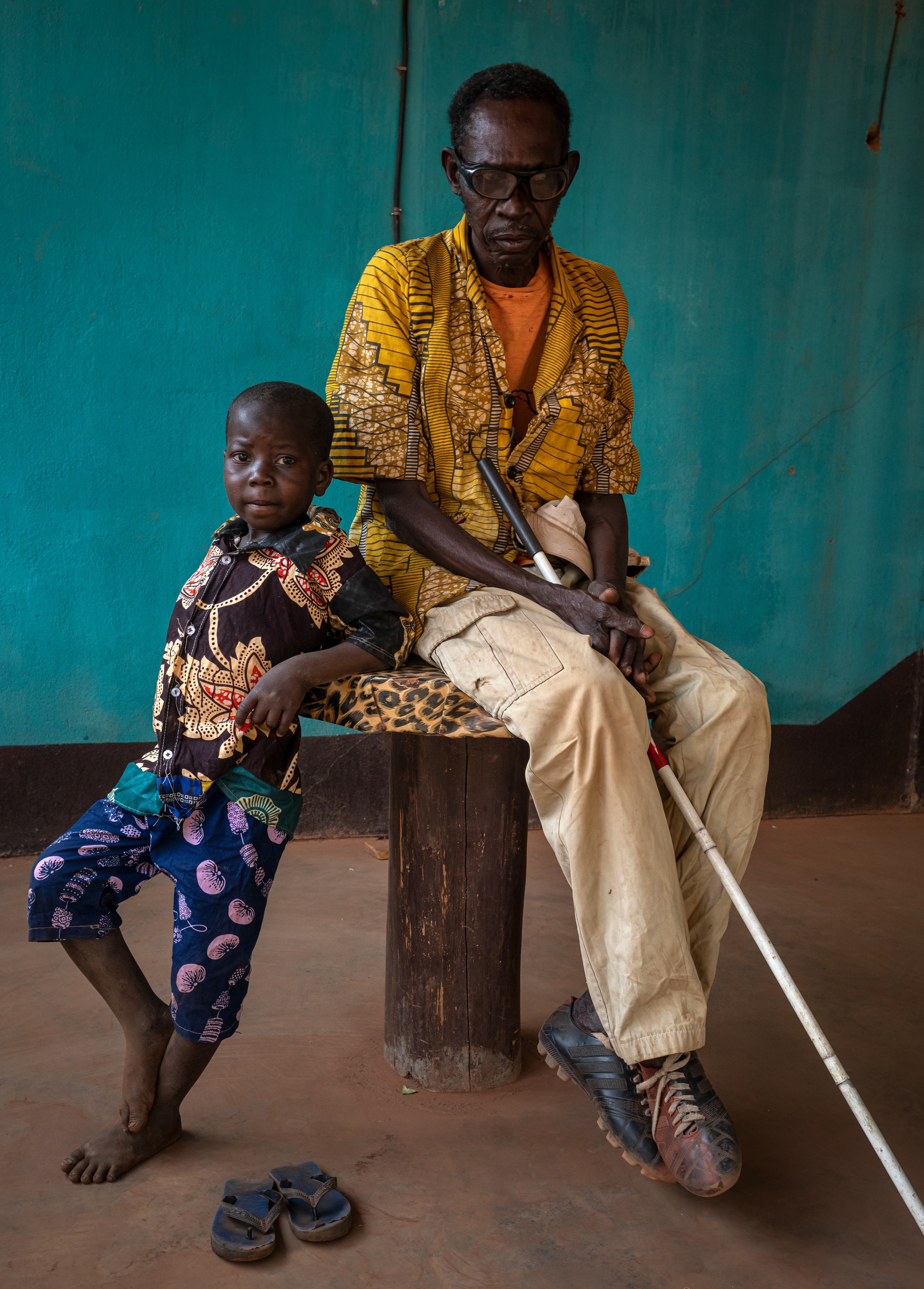 The child leading the blind in Central African Republic