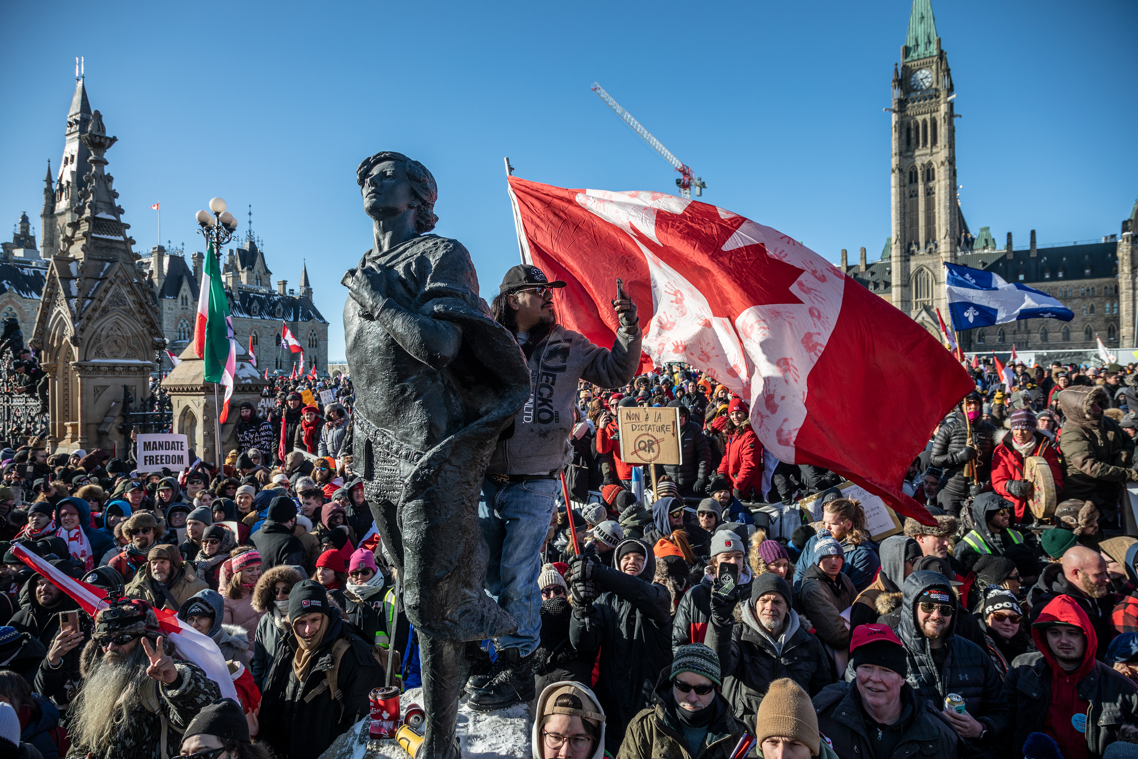 the self-styled "Freedom Convoy" of truckers take over the capital, Ottawa, Jan. 29th, 2022