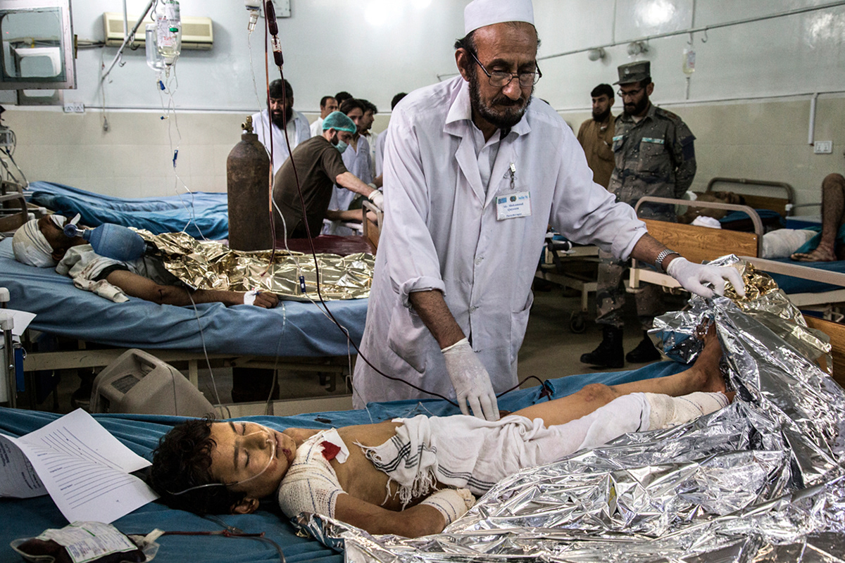 After a suicide bombing, Jalalabad, Afghanistan, 2016
