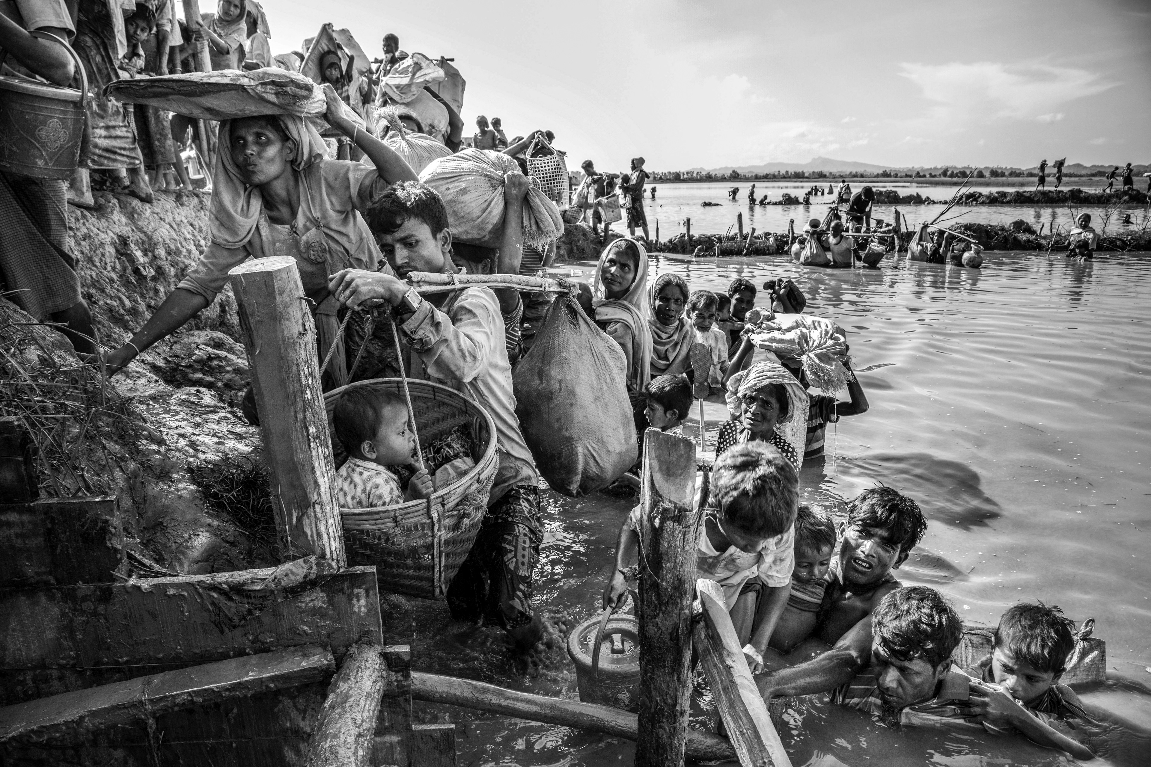Rohingya fleeing ethnic cleansing in Myanmar, Bangladesh, October 2017