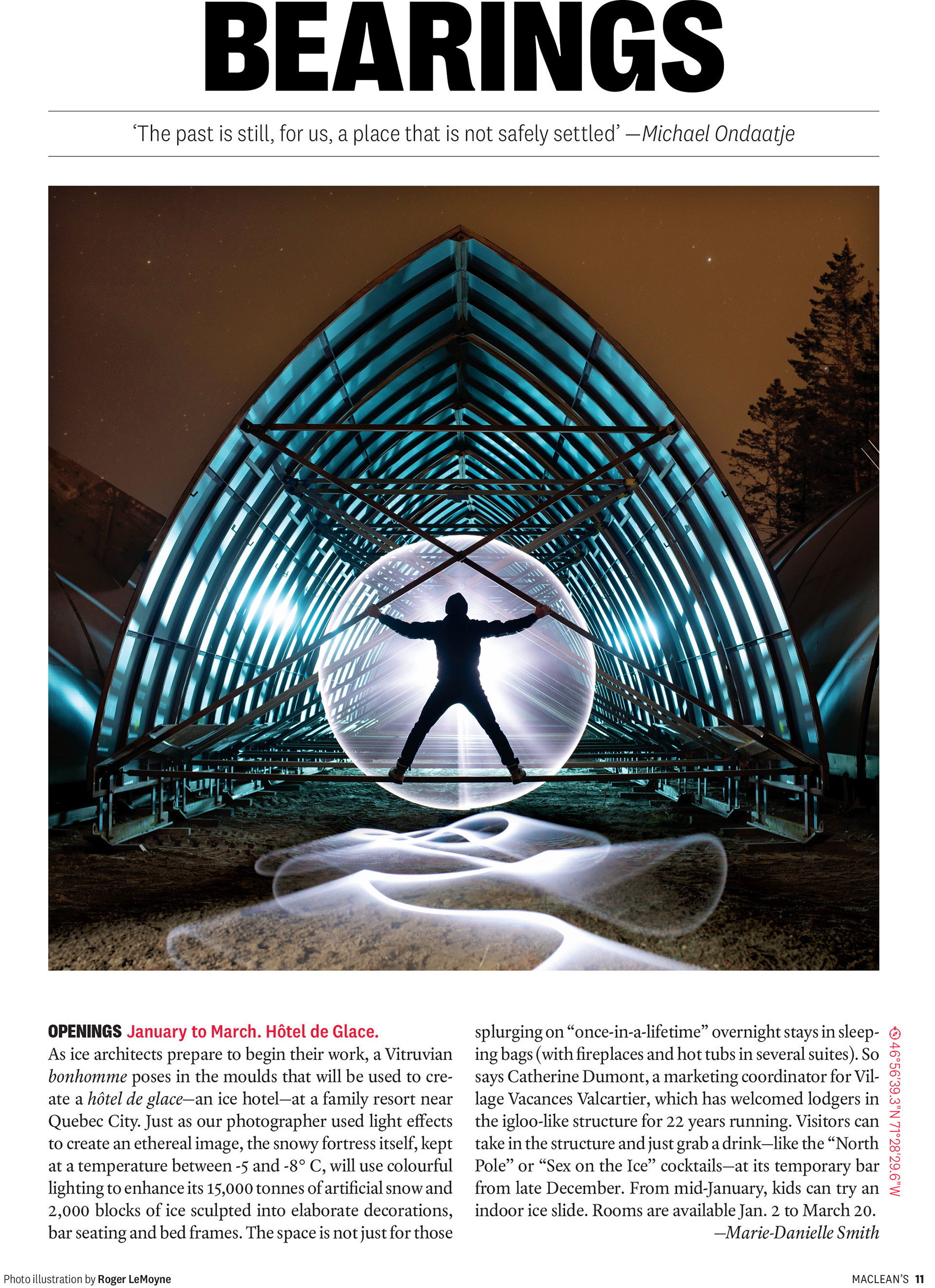 Forms for building the Val Cartier Ice Hotel, Quebec 