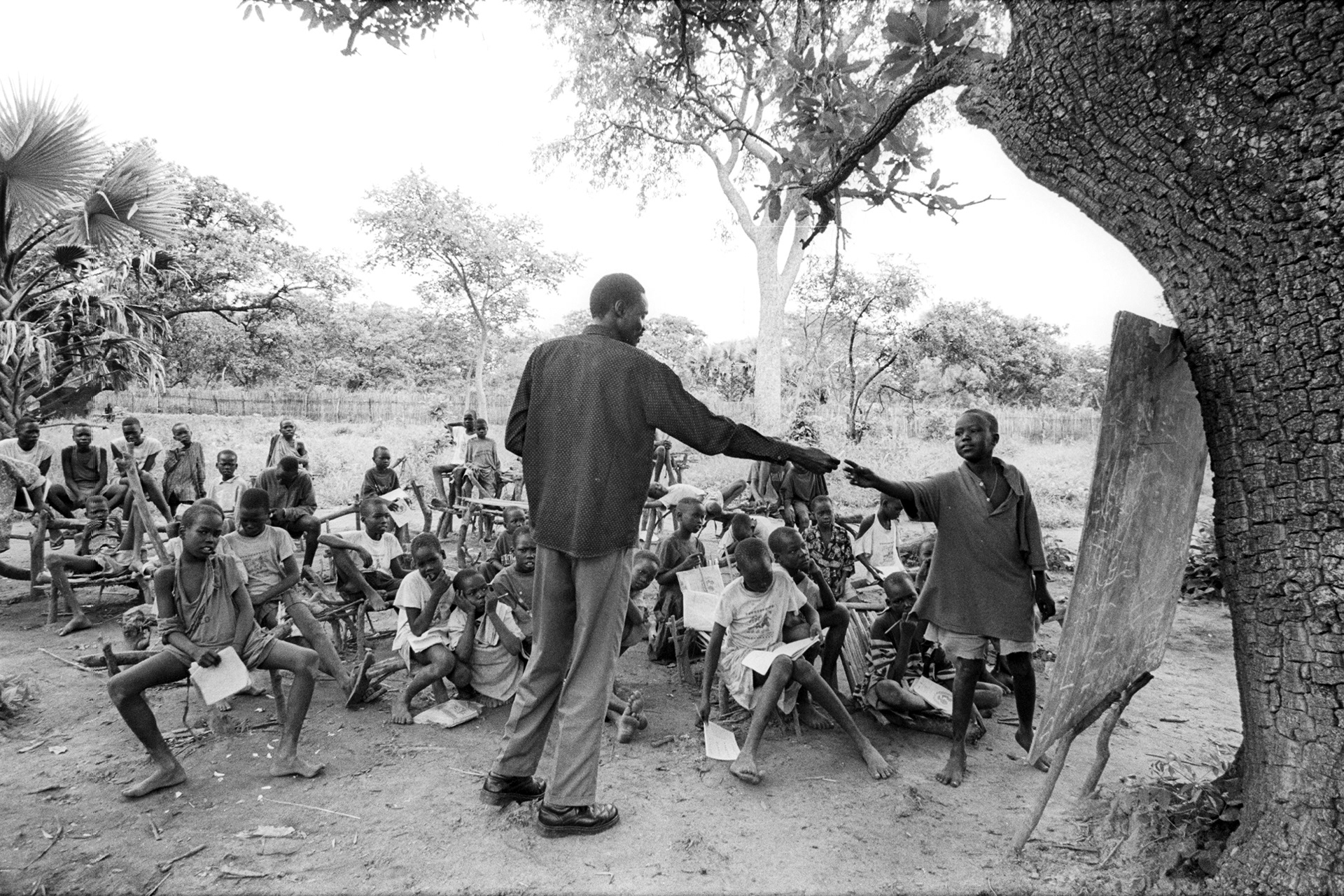 De-mobilized children associated with armed groups are re-introduced to education in a UNICEF facility in South Sudan,  2000