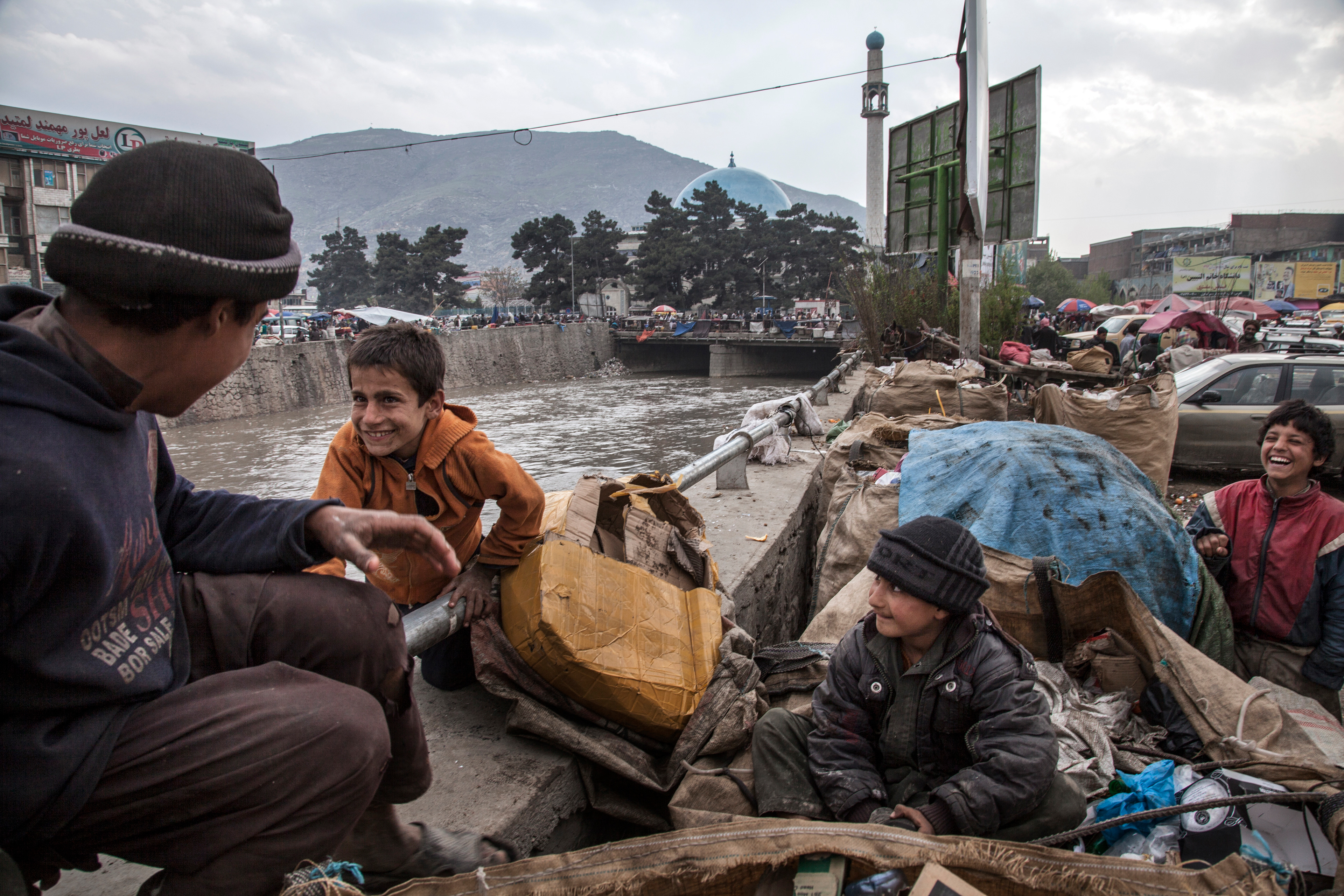 Street boys, Kabul, 2016