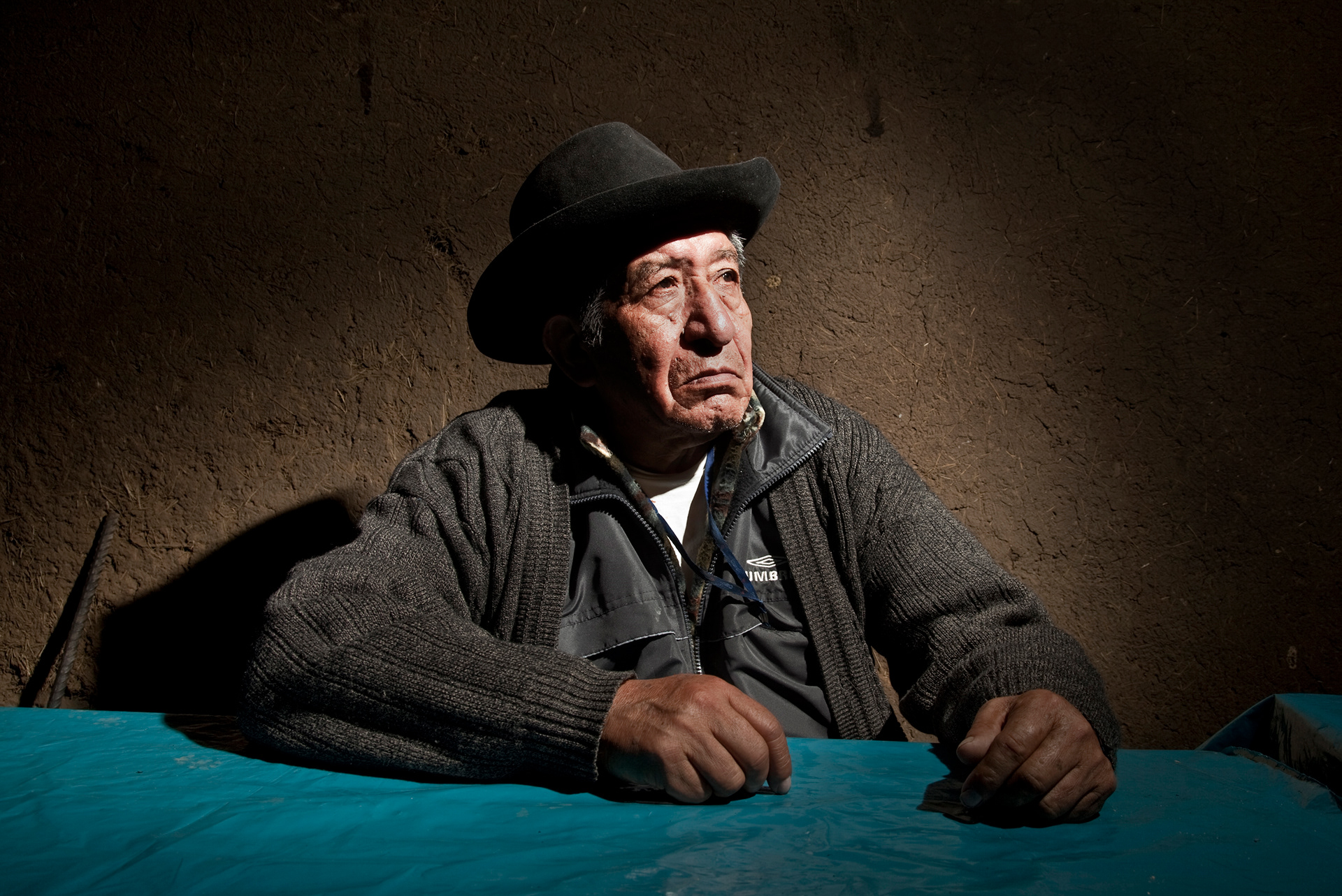 Man who asked to be photographed, Hullanca, Peru