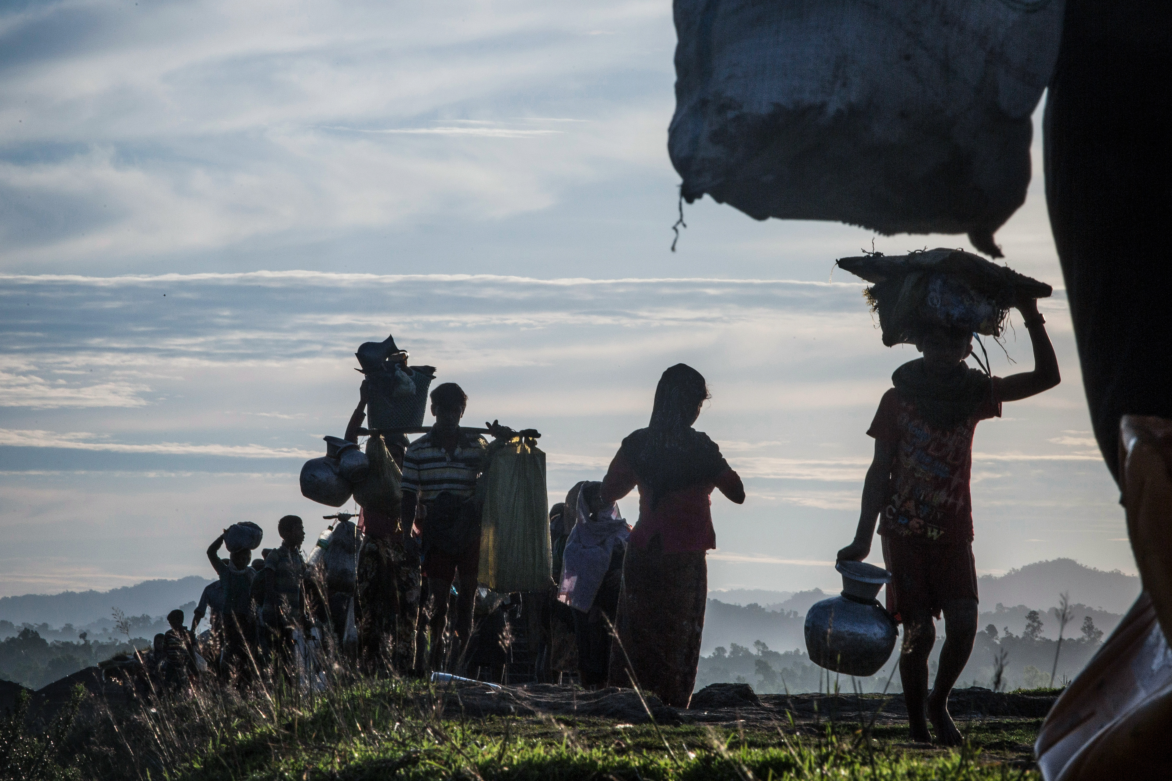 Crossing from Myanmar into Bangladesh. October 2017