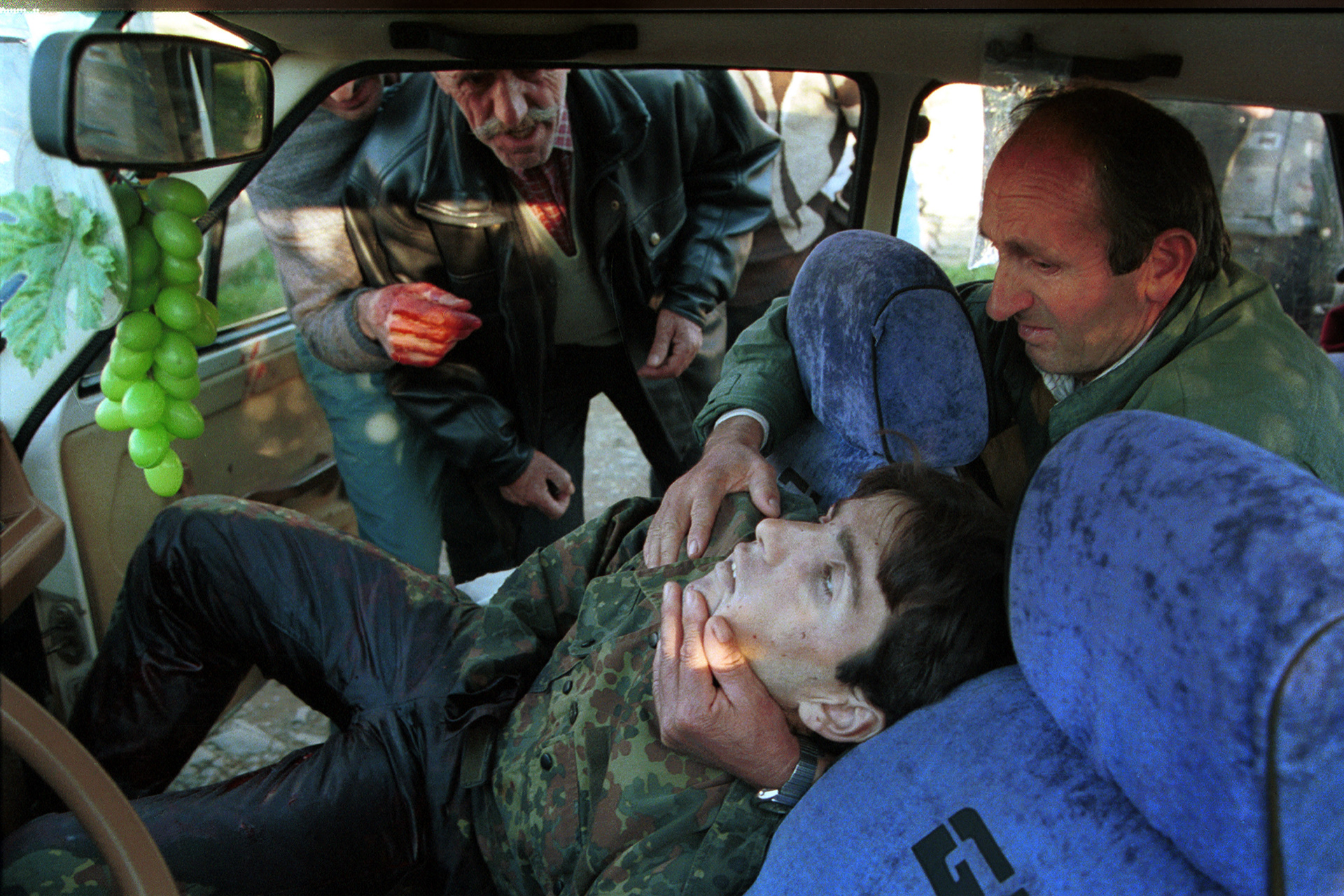 Dying KLA fighter, Kosovo, 1998