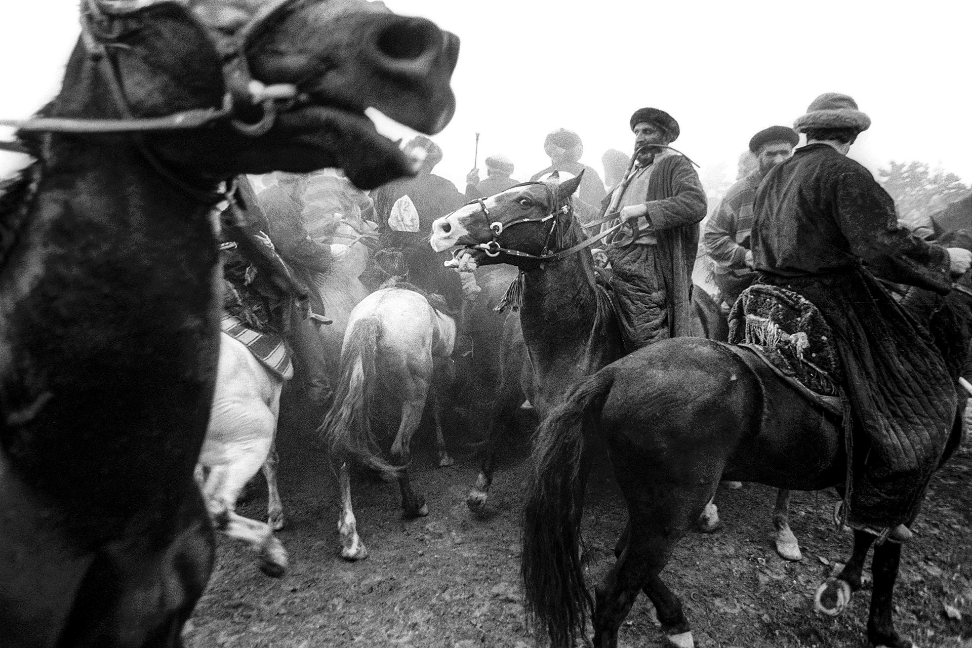 The first game of Buzkashi after the ouster of the Taliban, Kabul, April 2002 
