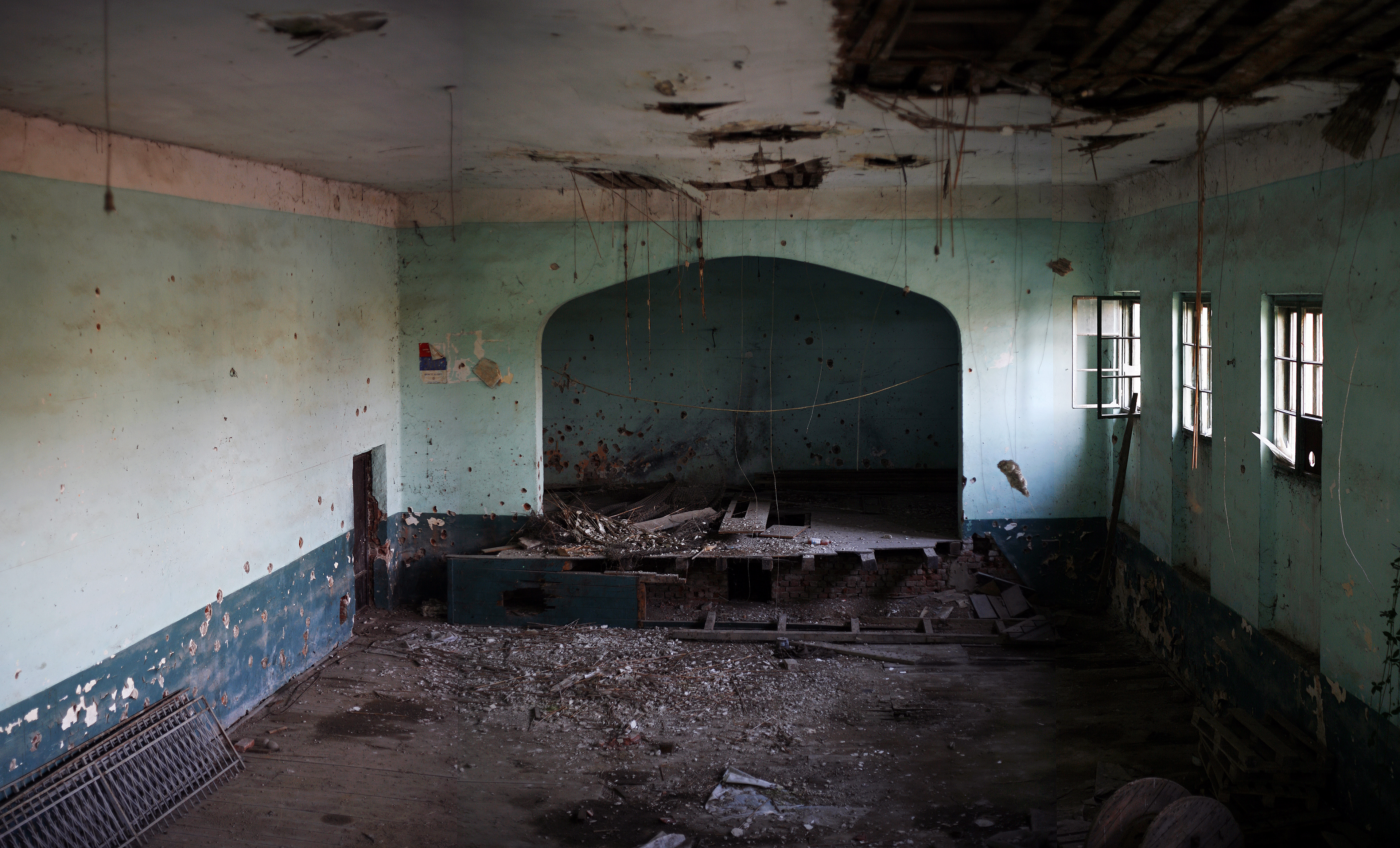Culture Hall in Branjevo, where men from Srebrenica were executed. Bosnia i Hercegovina, October 2007