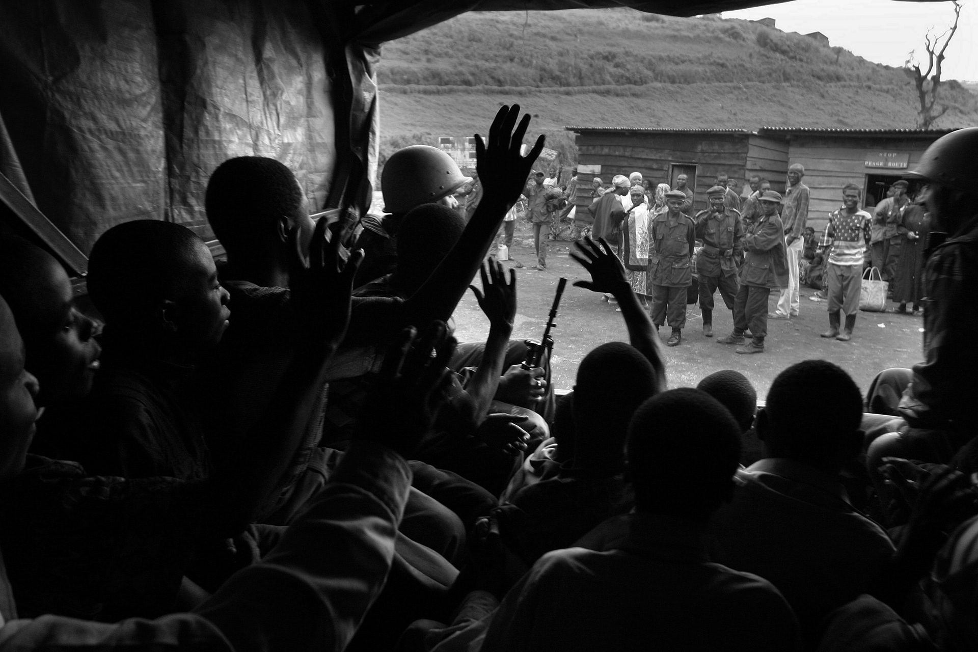 Child soldiers de-mobilized from their barracks, DR Congo, 2003