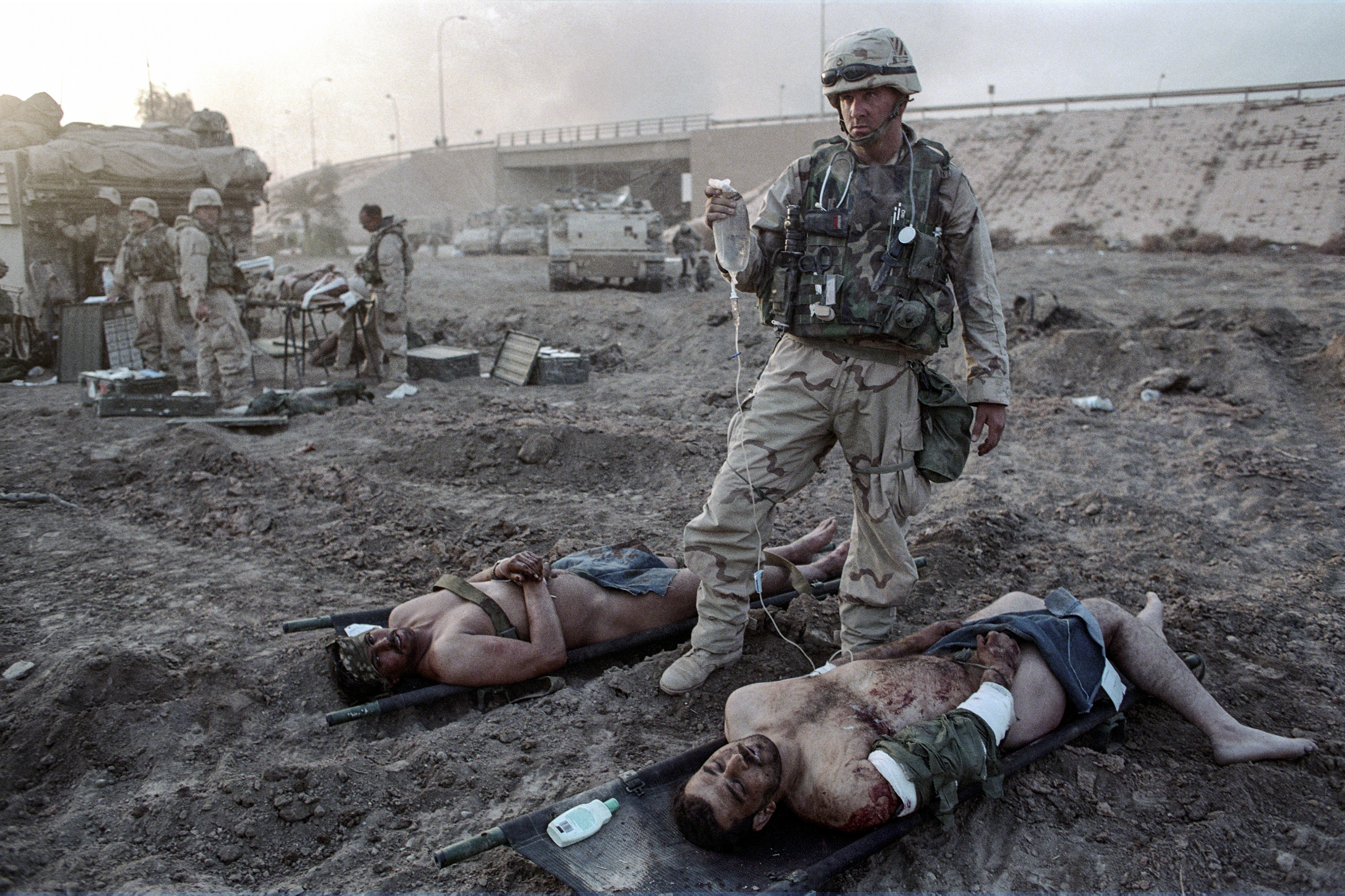 The taking of Baghdad Airport and the death of a Saddam loyalist,  April 2003