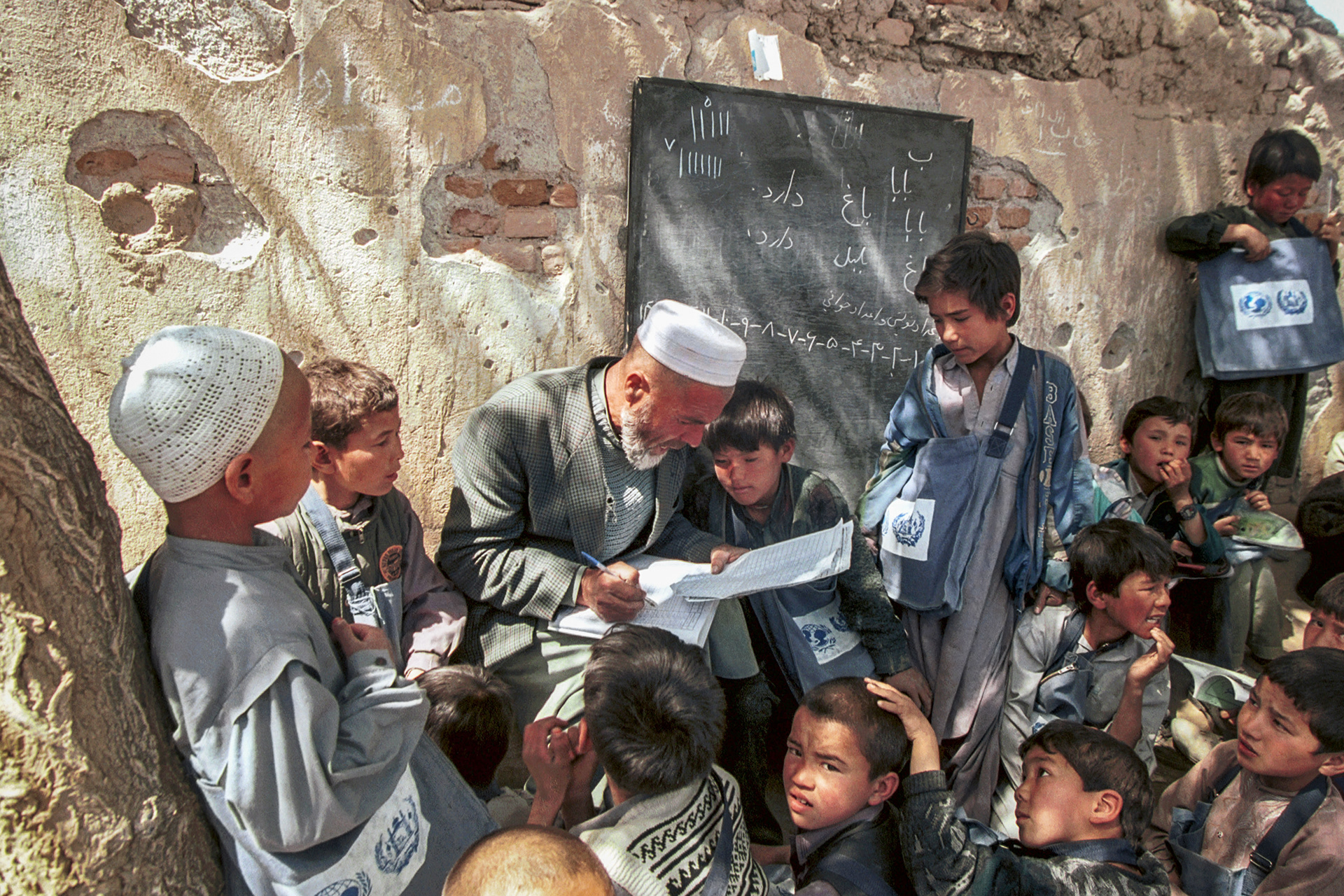 The first day of school in a Hazara district of Kabul, April 2002