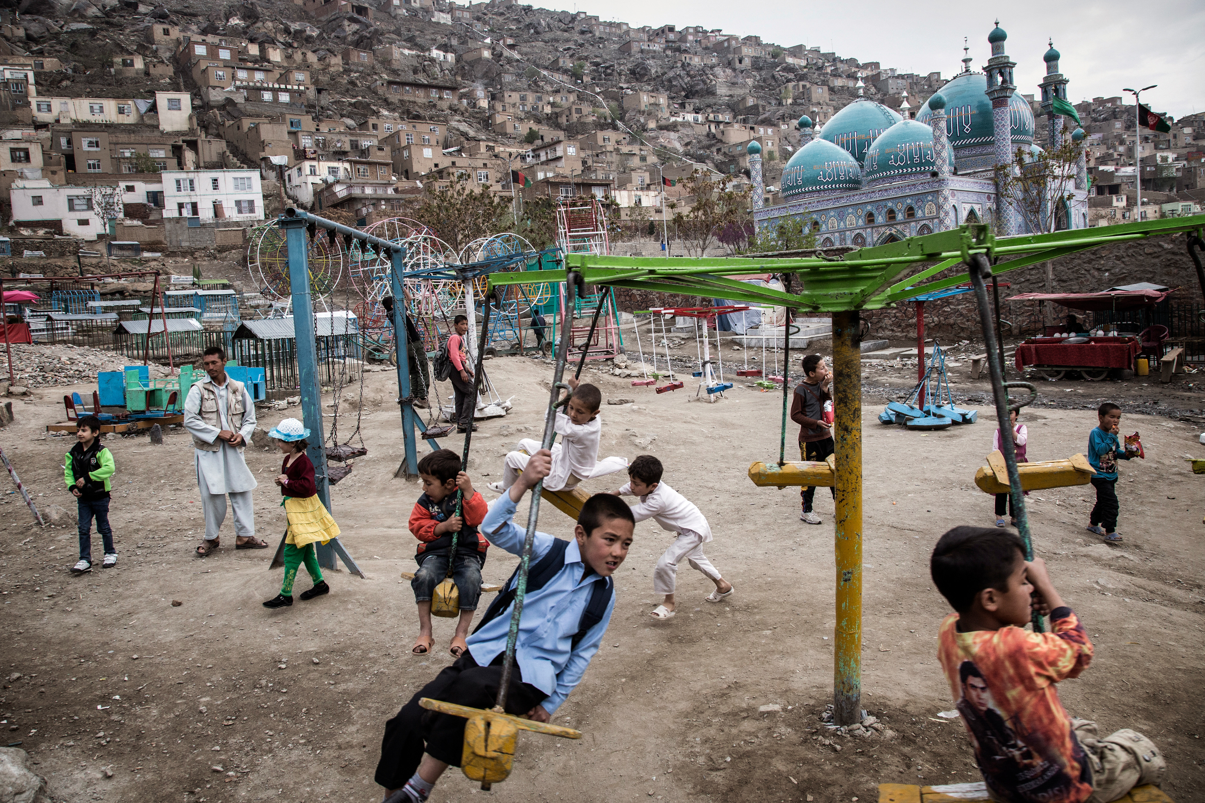 Children play in the Hazara district of Kabul, April 2015