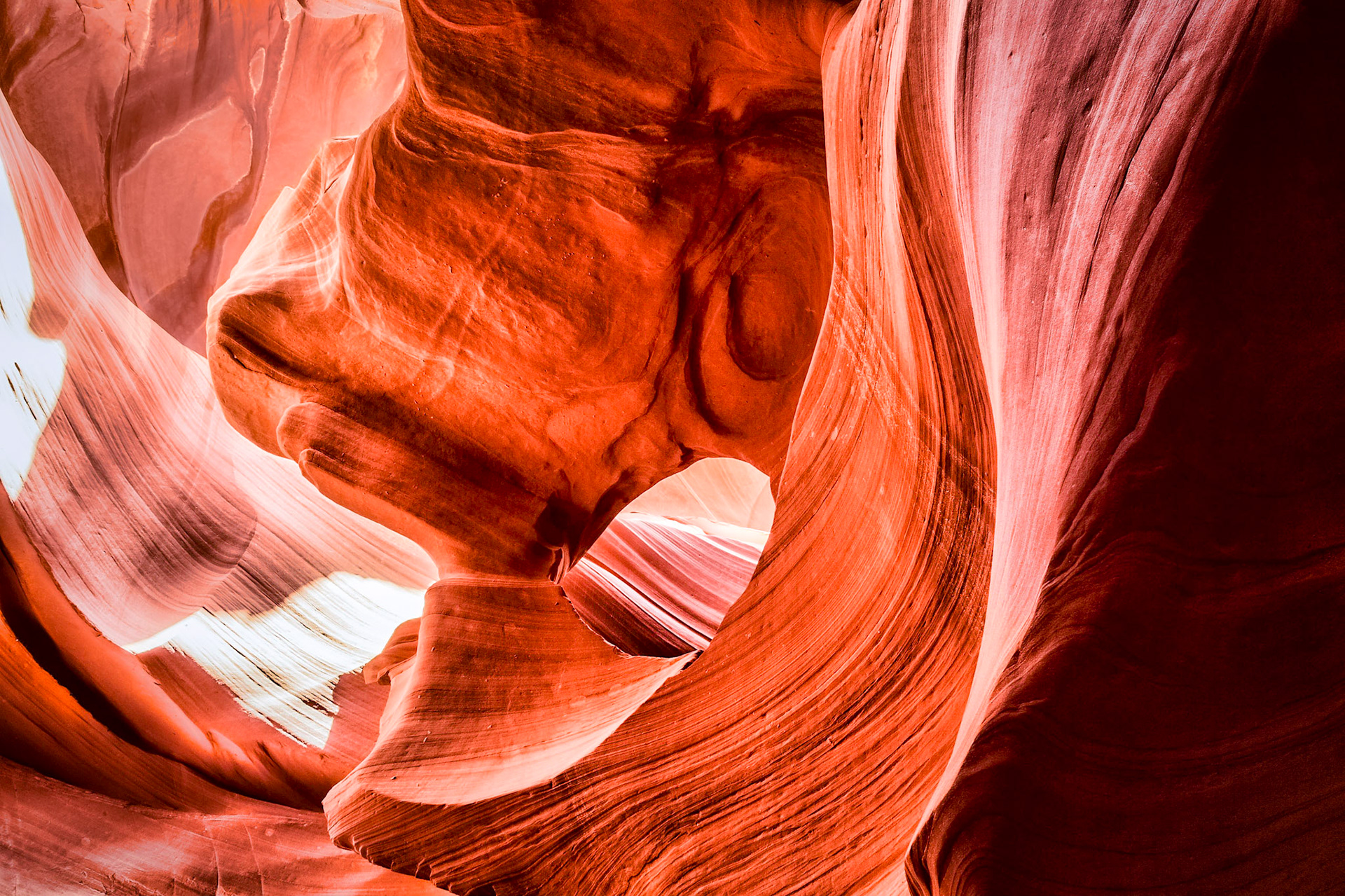 This is a shot of a rock formation in Lower Antelope Canyon, AZ.