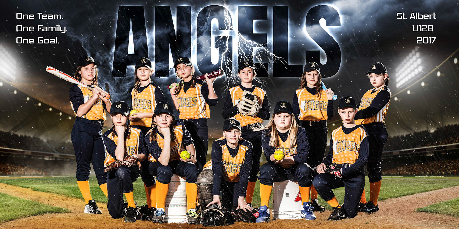 Sample Banner for the 2017 U12B St. Albert Angels fastball team.