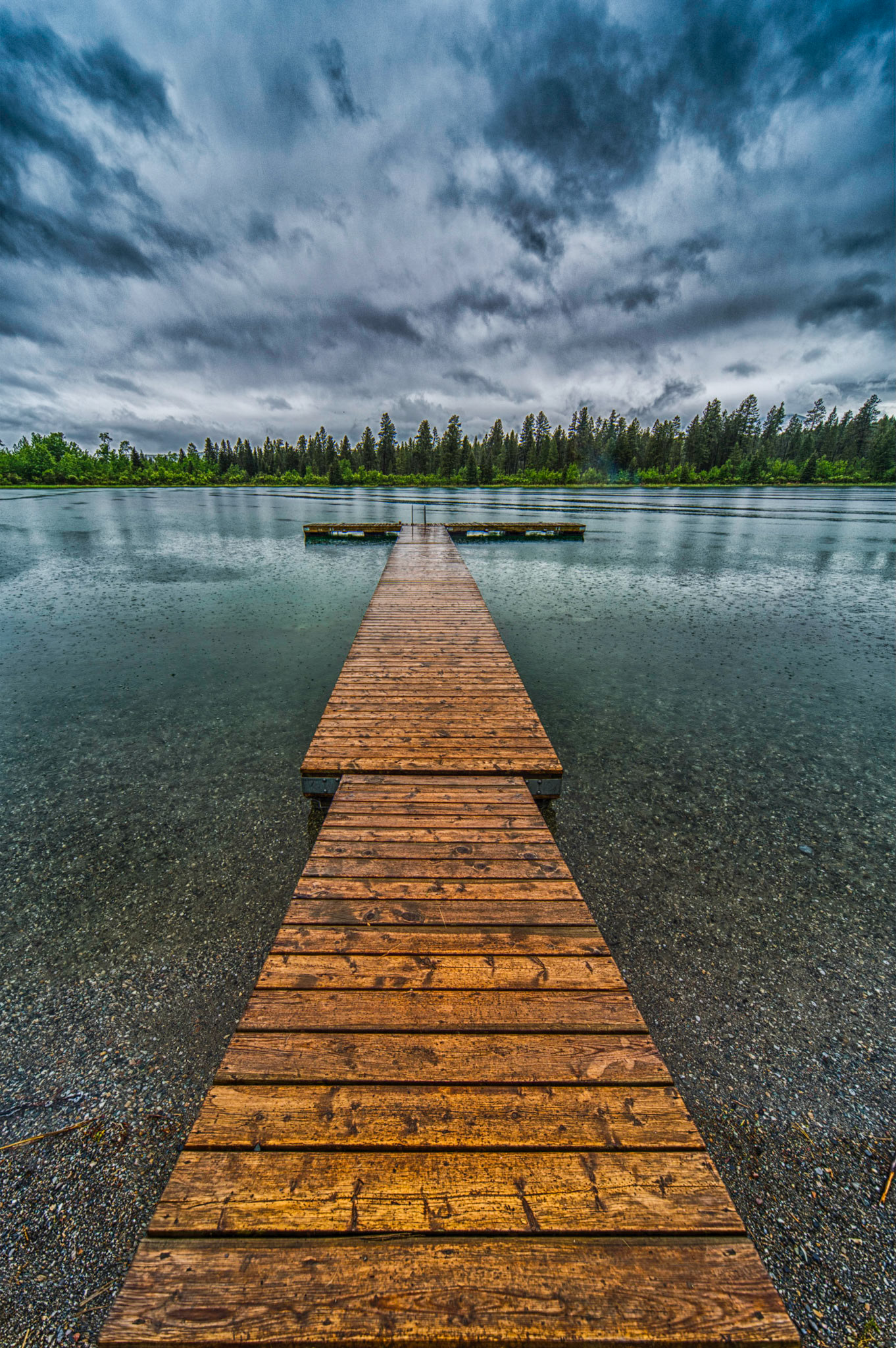 A truly gloomy day at Norbury Lake, British Columbia.