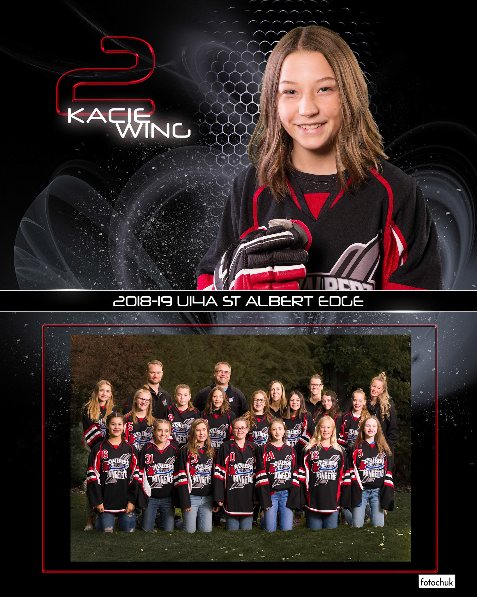 Sample Team Ringette Photos from 2018-19 U14A St Albert Edge