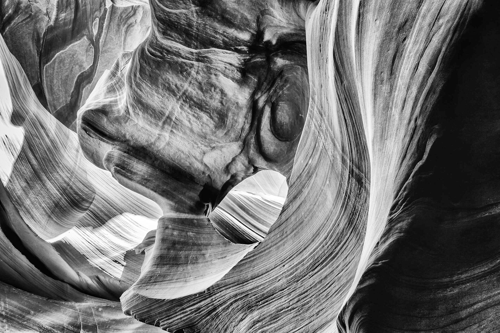 This is a shot of a rock formation in Lower Antelope Canyon, AZ.