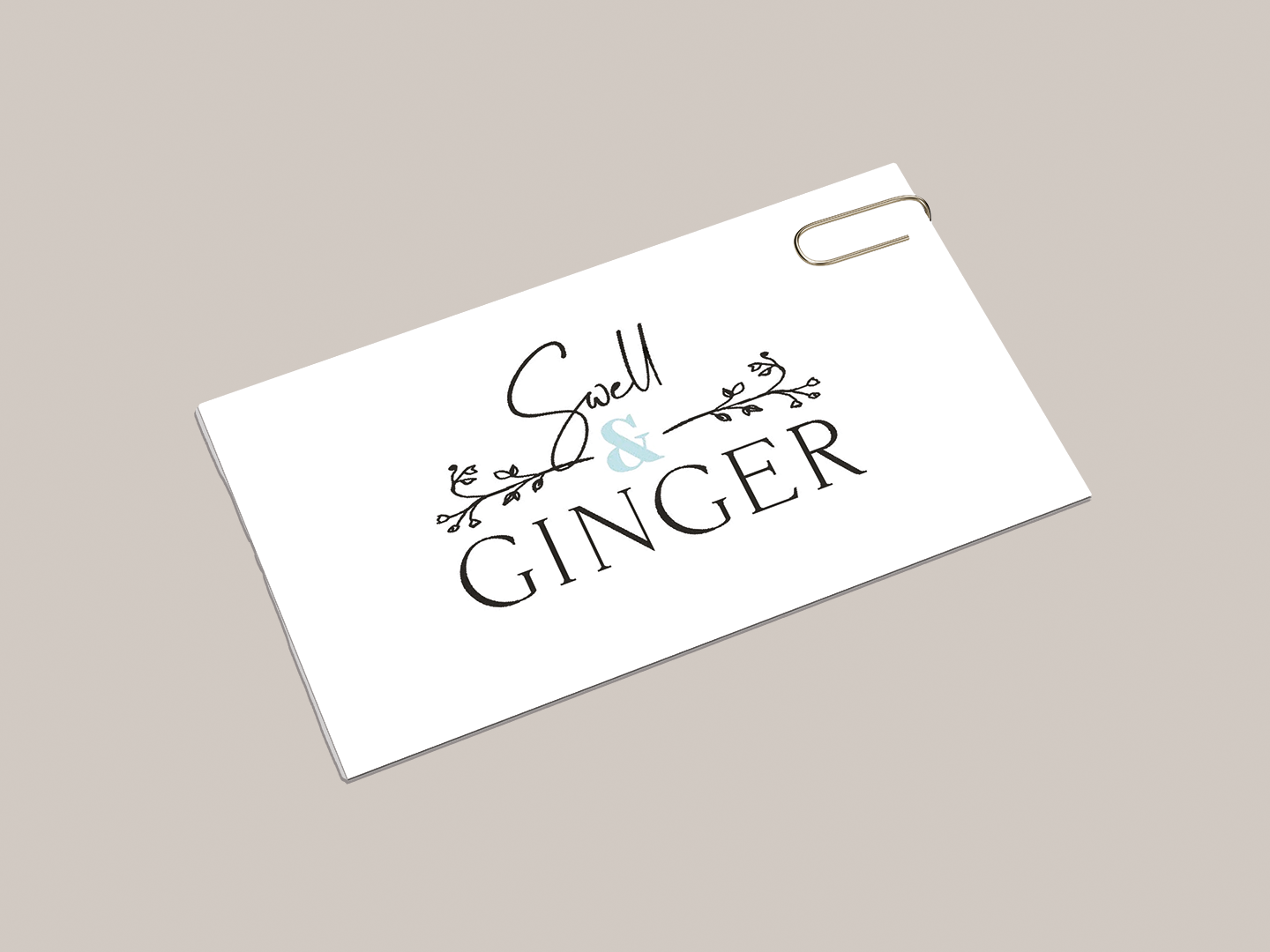 Projet étudiant : Création d’une identité visuelle pour un client fictif. Swell & Ginger, une boutique de vêtement. 