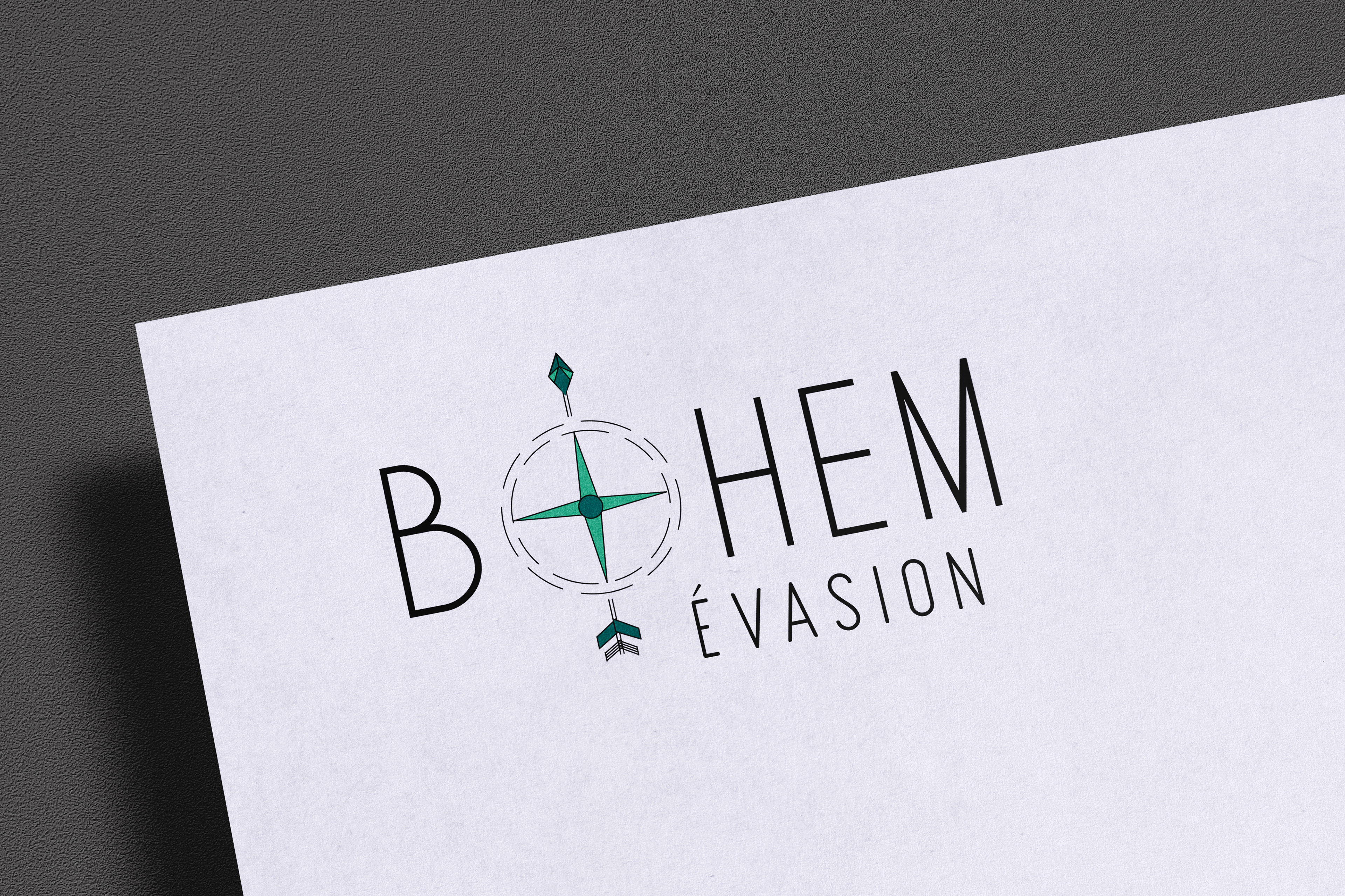 Projet étudiant : Création d’une identité visuelle pour un client fictif. BOHEM ÉVASION, une agence de voyage.