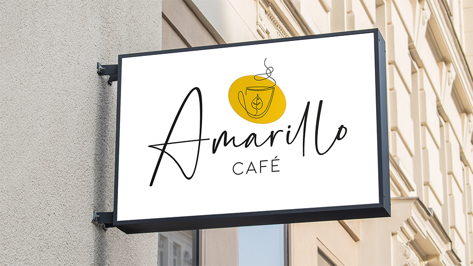 Projet étudiant : Création d’une identité visuelle et d'un menu pour un client fictif. Amarillo, un café.