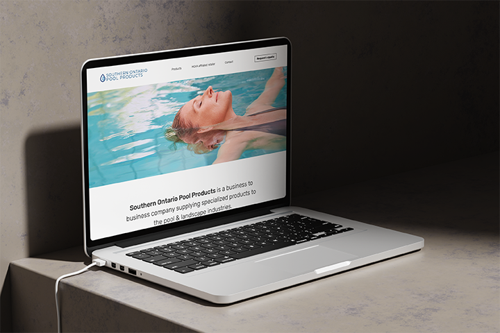 Projet réalisé dans le cadre de mon emploi chez Agence Oz. Conception partielle d'un site web, partie visuelle  : Southern Ontario Pool Products.