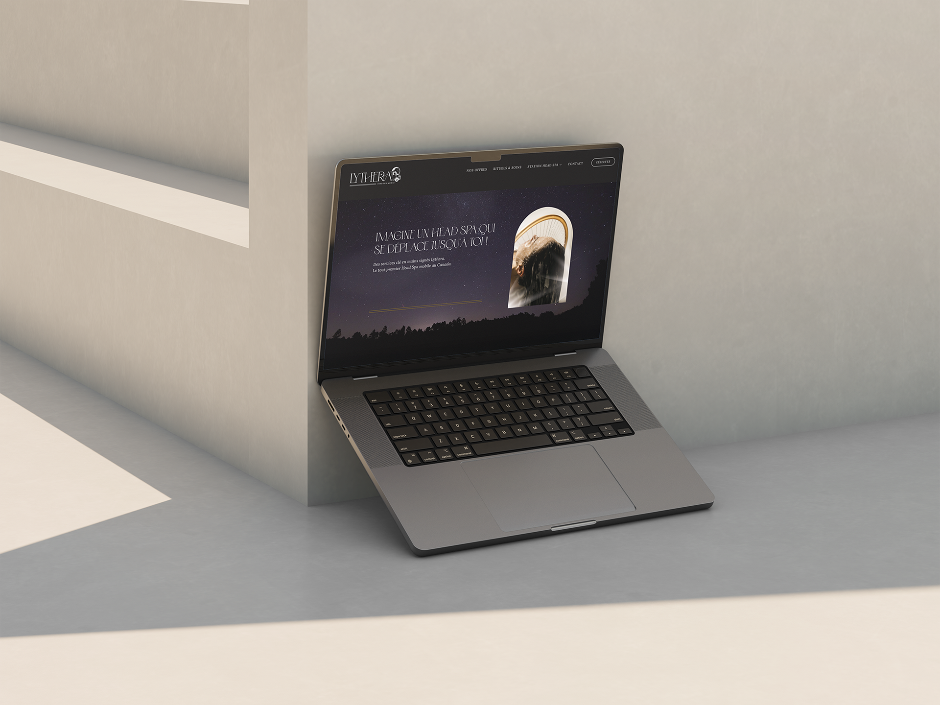 Conception d'un site web Squarespace : Lythera Head Spa. www.lythera.ca